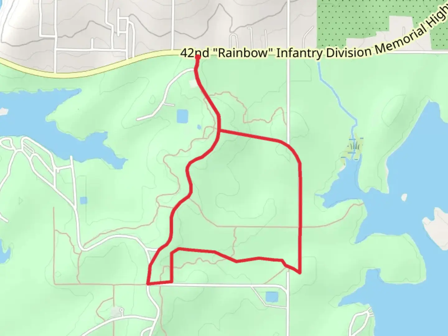 An image depicting the trail Sequoyah State Park Loop - North and its surrounding area.