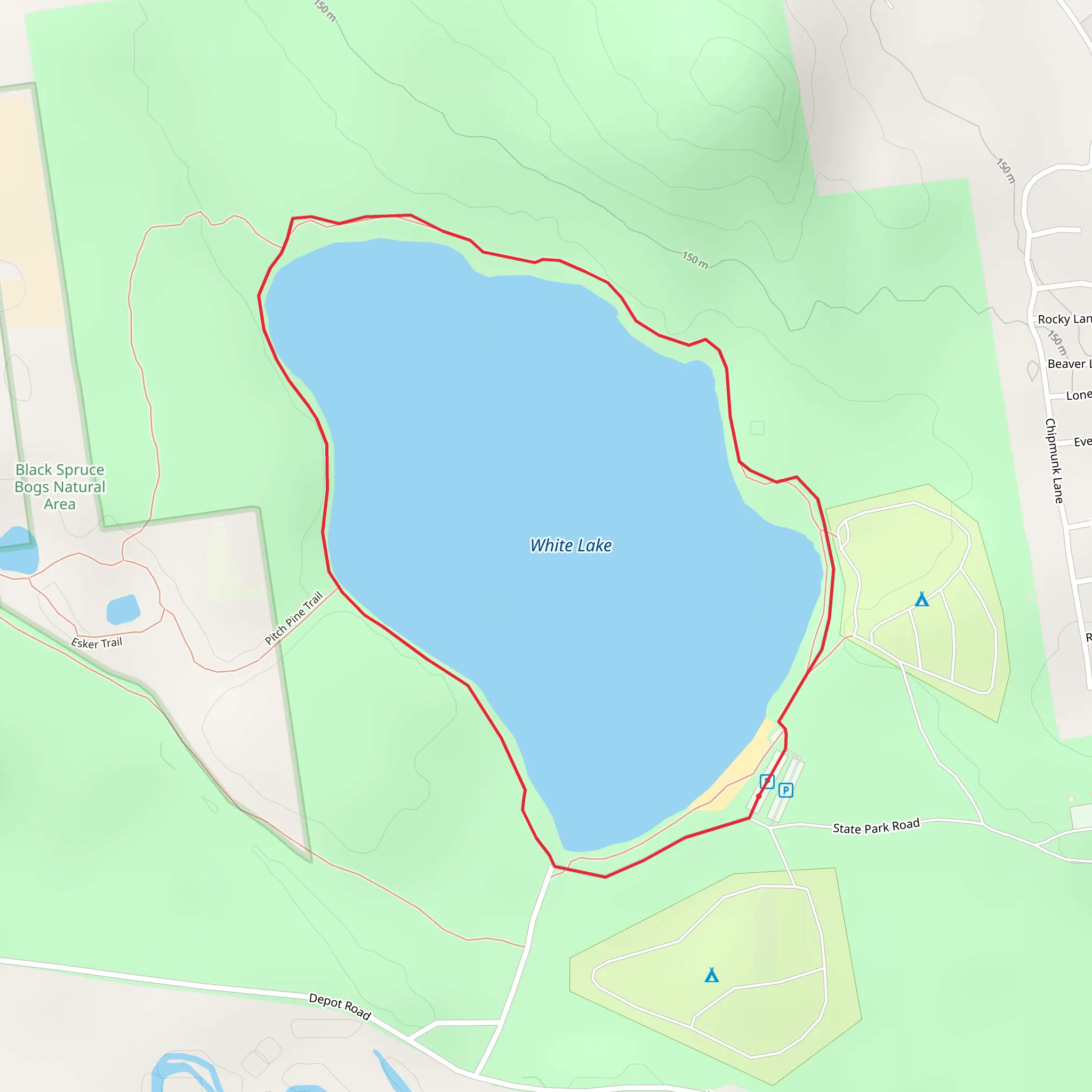White Lake Loop Trail mobile static map
