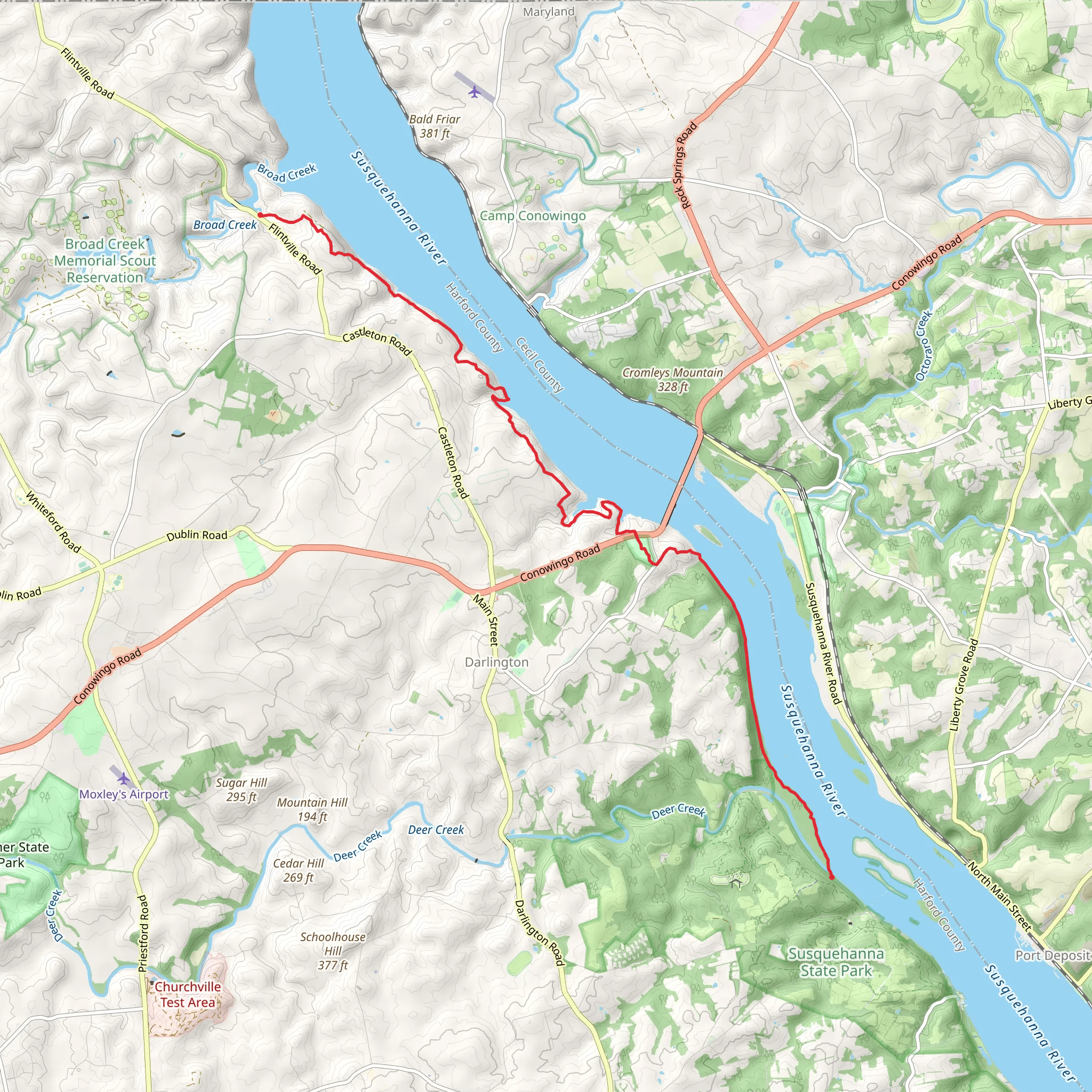 Mason-Dixon Trail - Stafford Road mobile static map