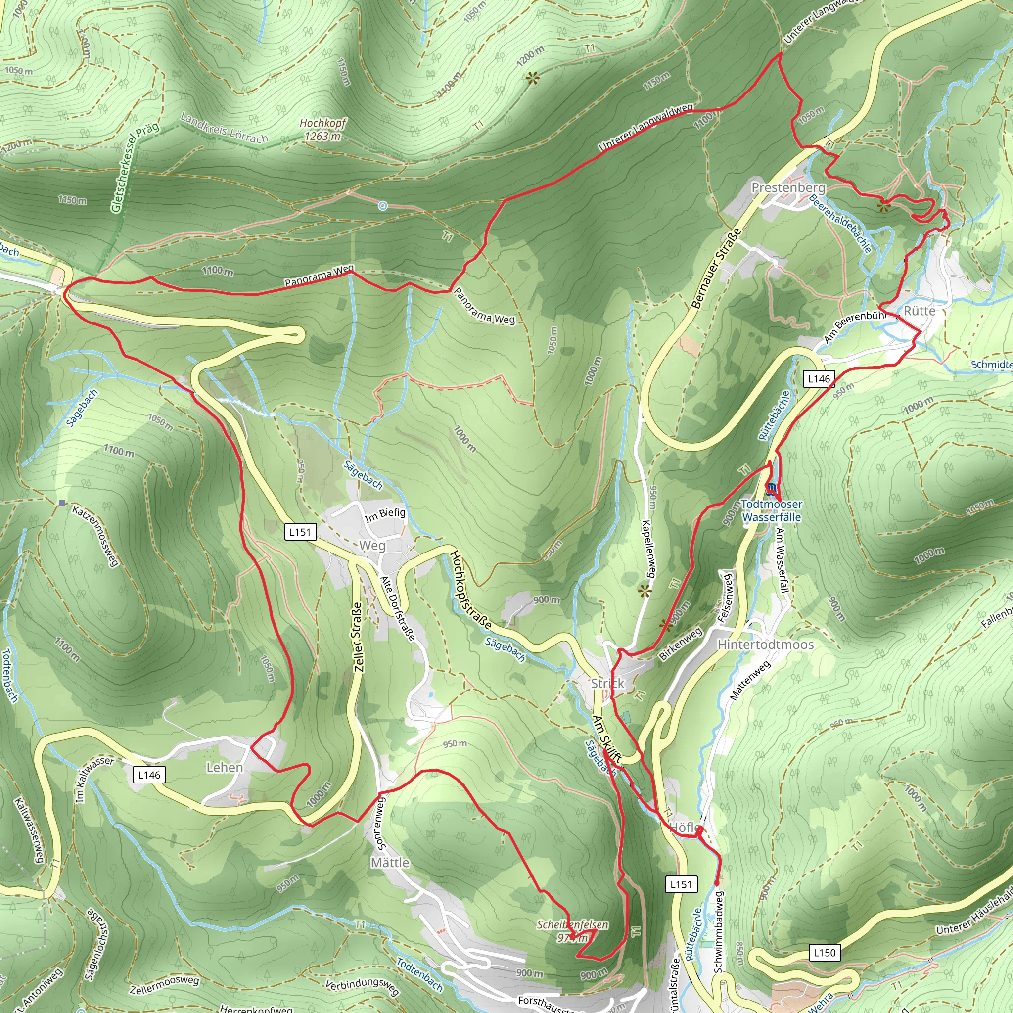 Beim Tannenhof - Beim Schwarzfelsen and Main Neckar Rhein Weg mobile static map
