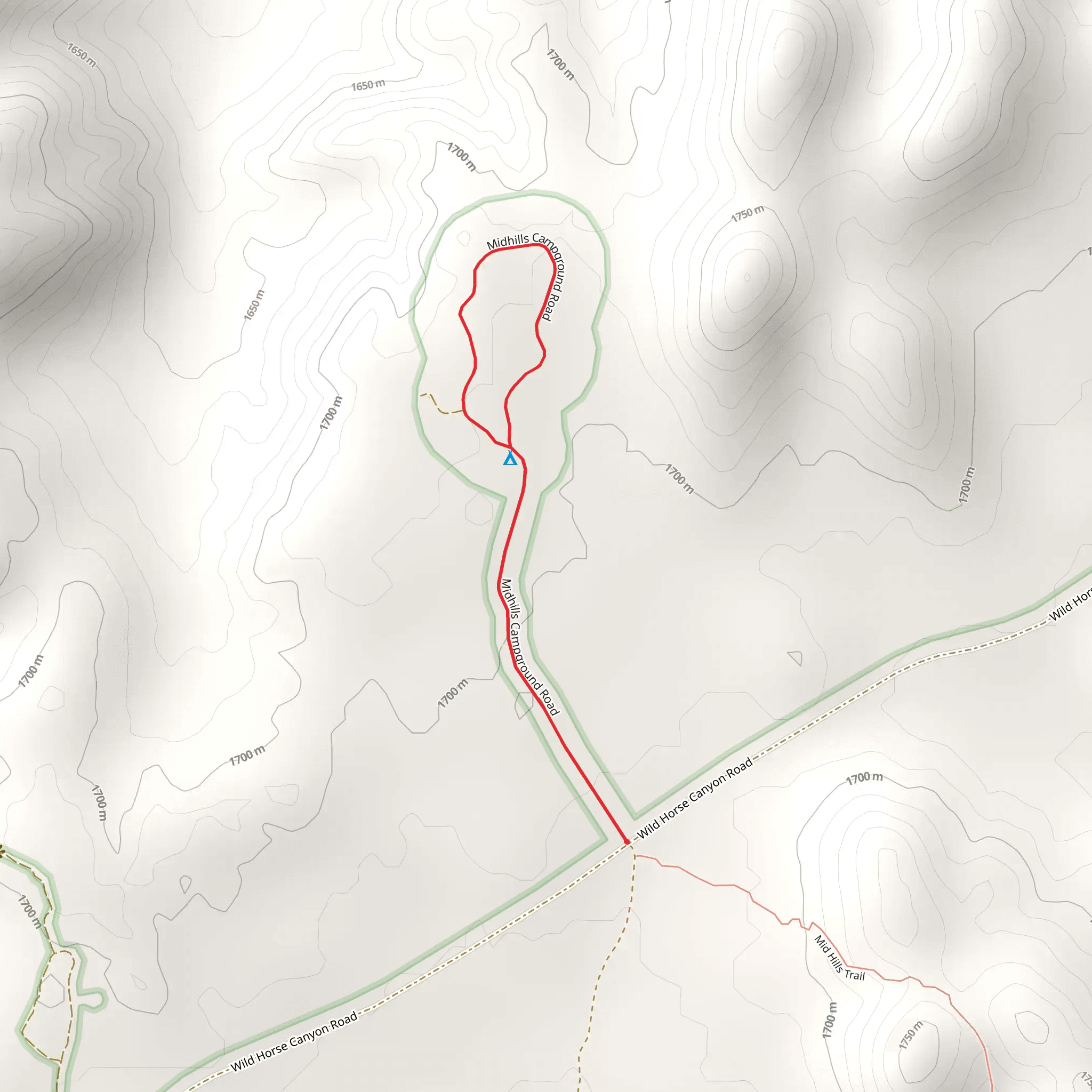 Mid Hills Campground Loop mobile static map