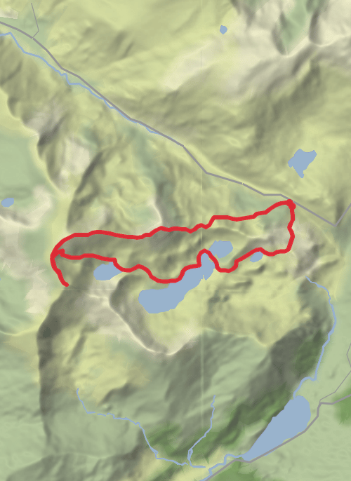 Crib Goch, Carnedd Ugain and Snowdon Circular mobile static map