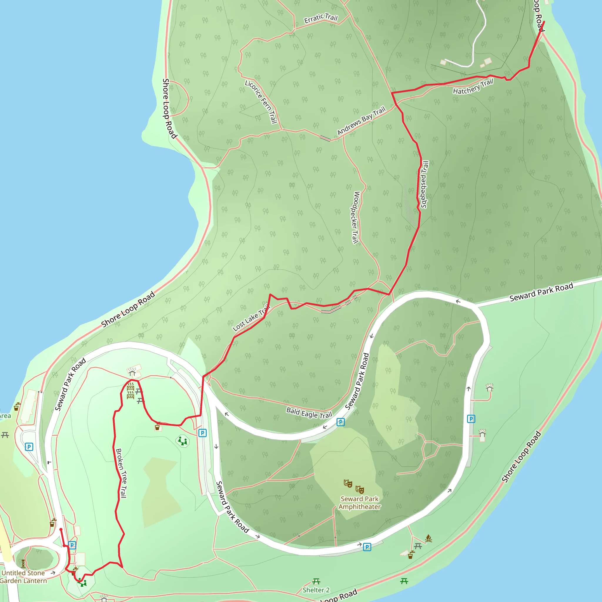 Broken tree Trail and Hatchery Trail mobile static map