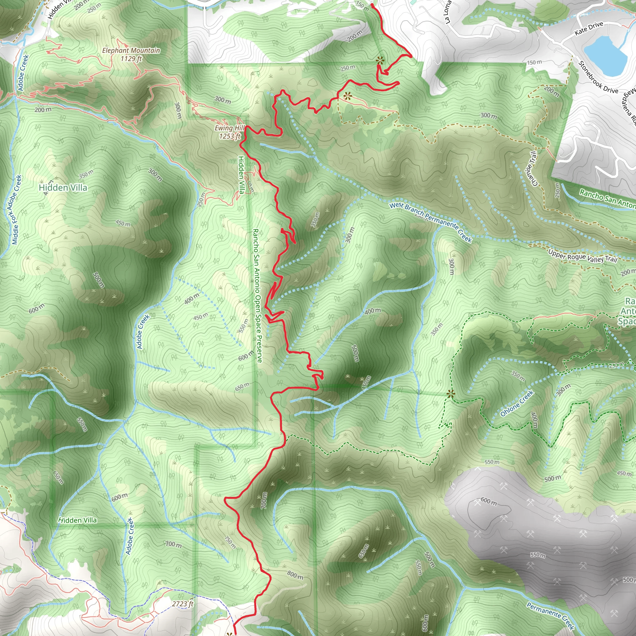 Black Mountain via Rhus Ridge Trail mobile static map