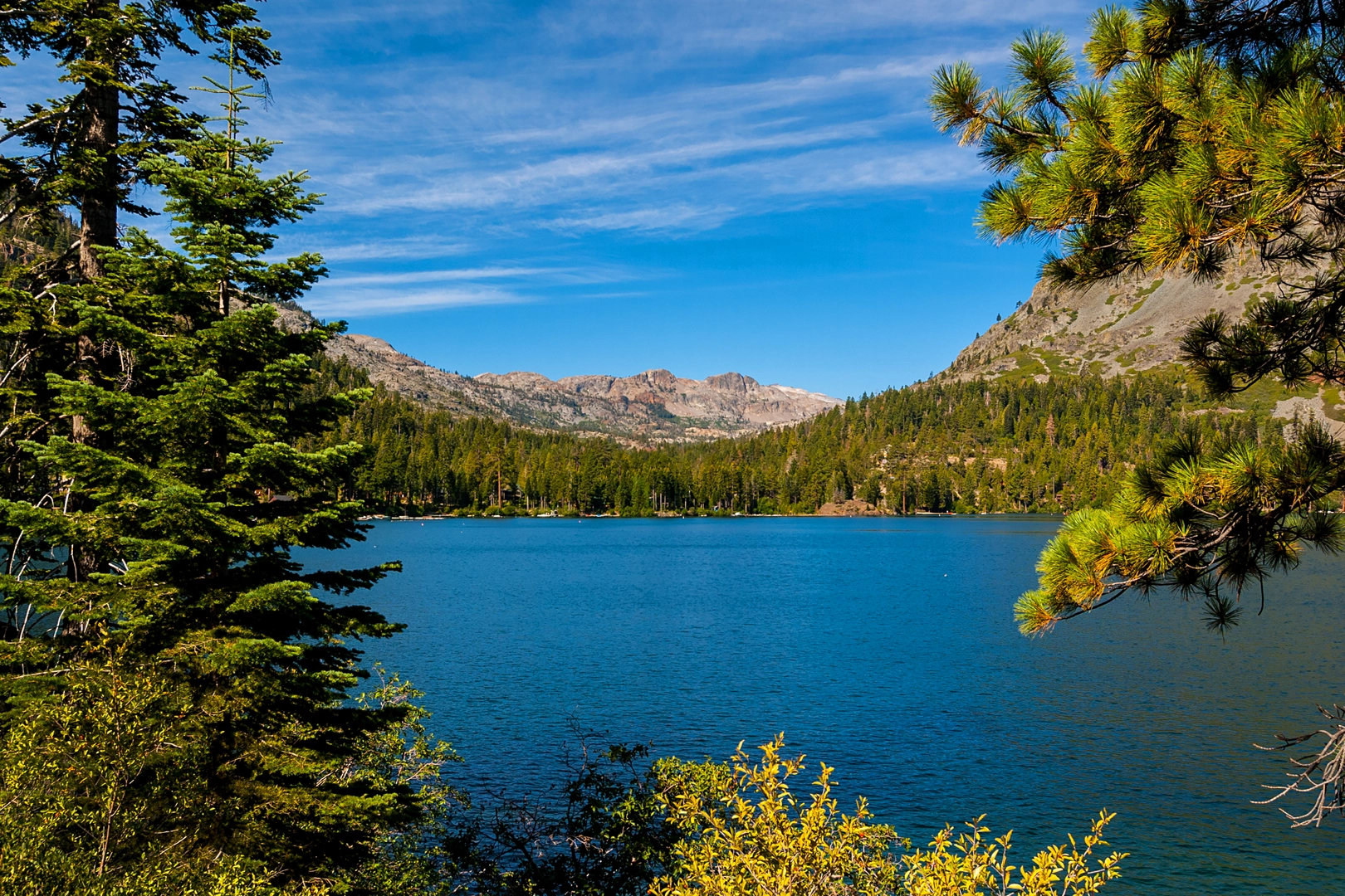 An image depicting the trail Angora Peak from Fallen Leaf Road and its surrounding area.