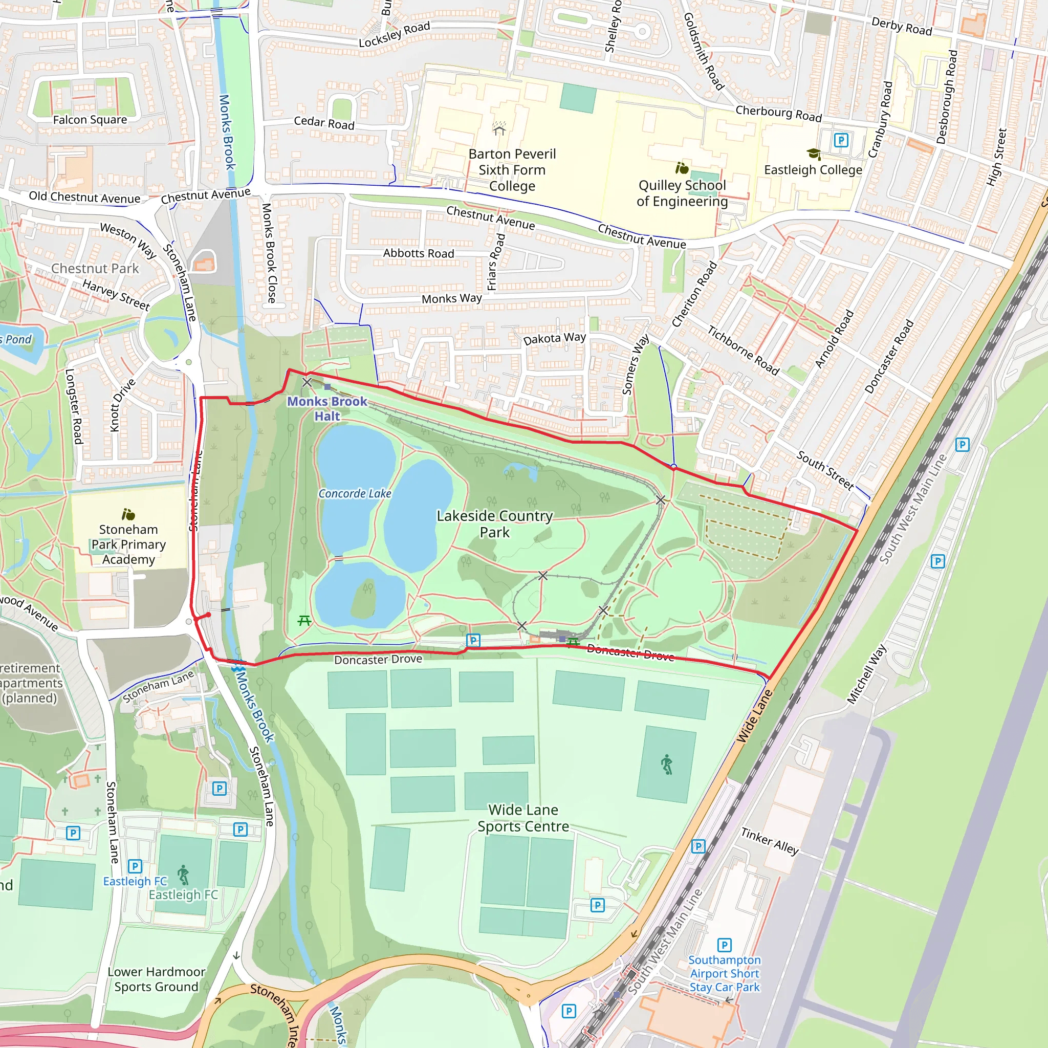 Lakeside Country Park Circular mobile static map
