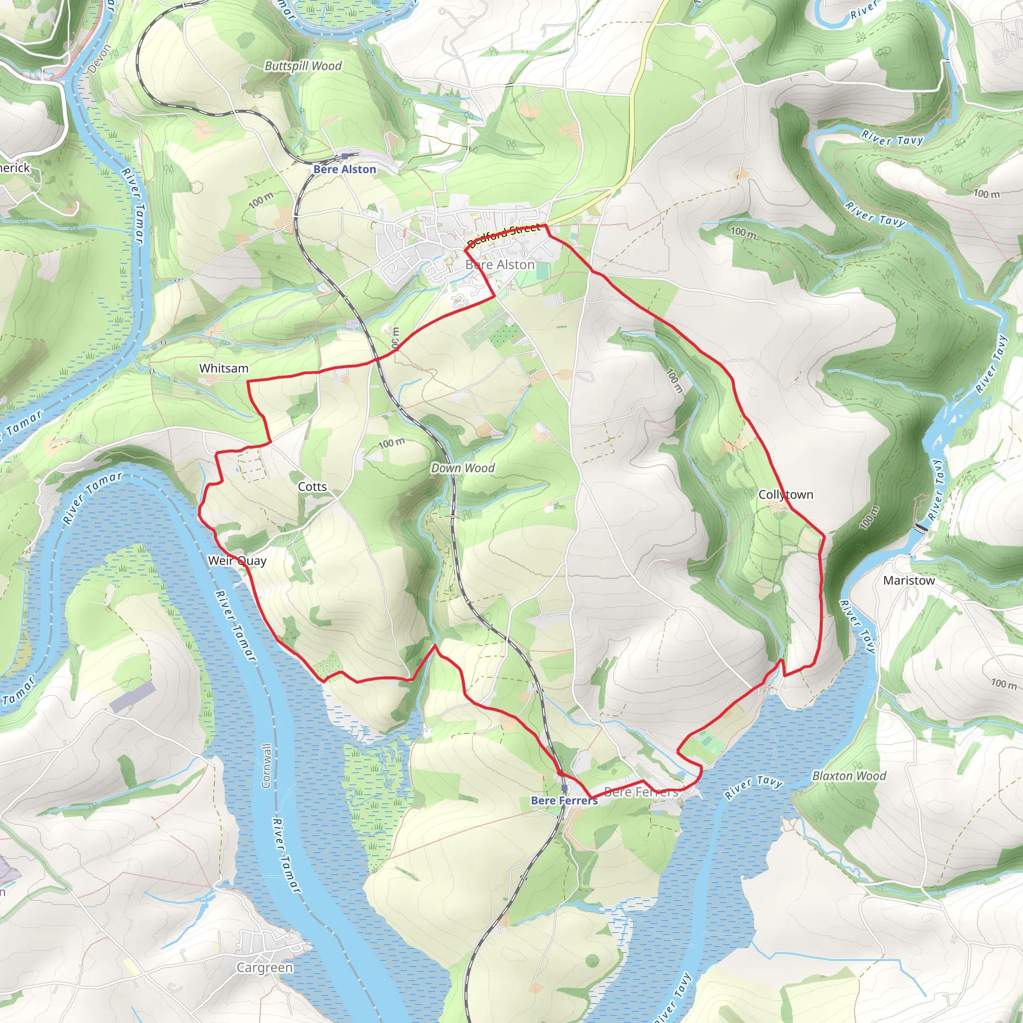 Bere Peninsula Circular mobile static map