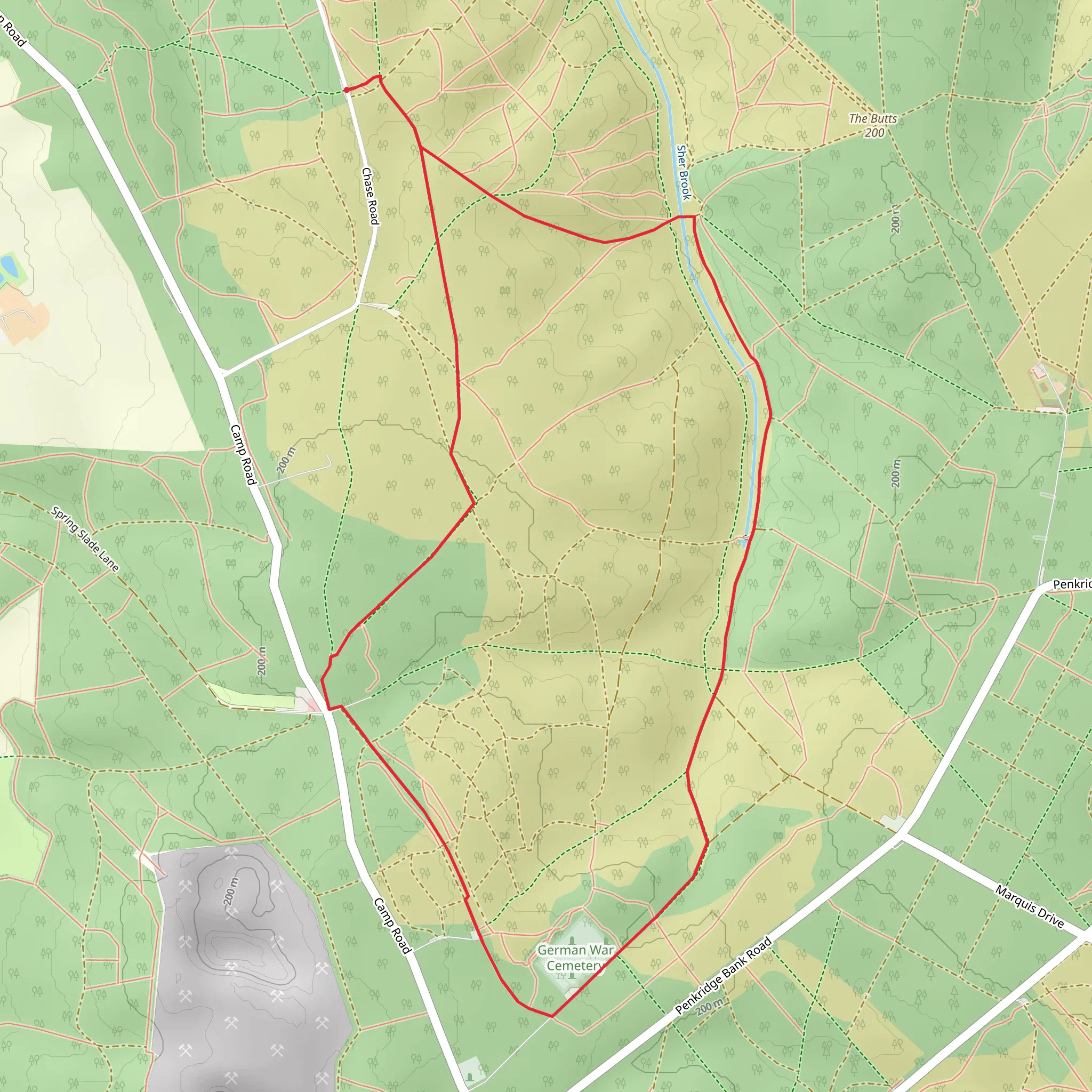 Cannock Chase Country Park and German War Cementary mobile static map