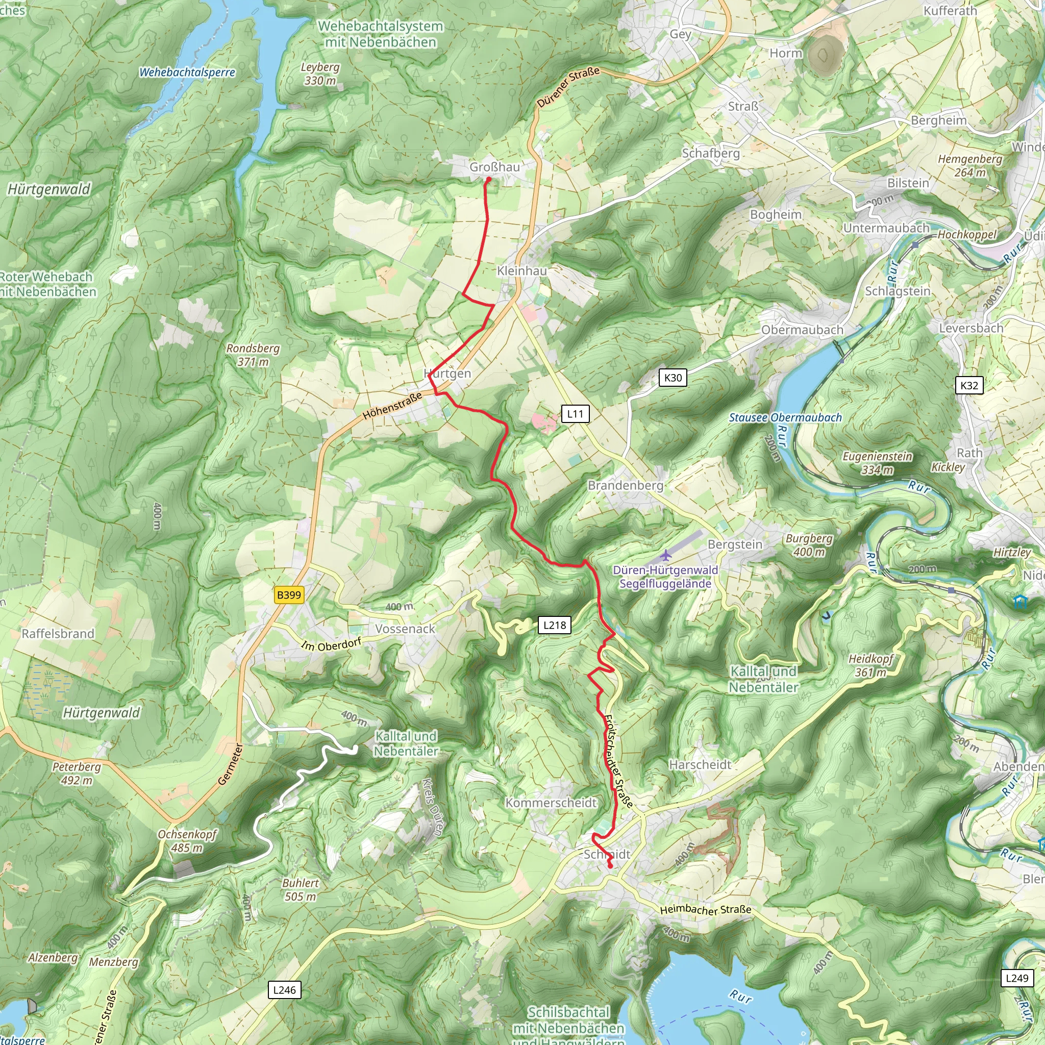 Großhau to Schmidt Walk mobile static map