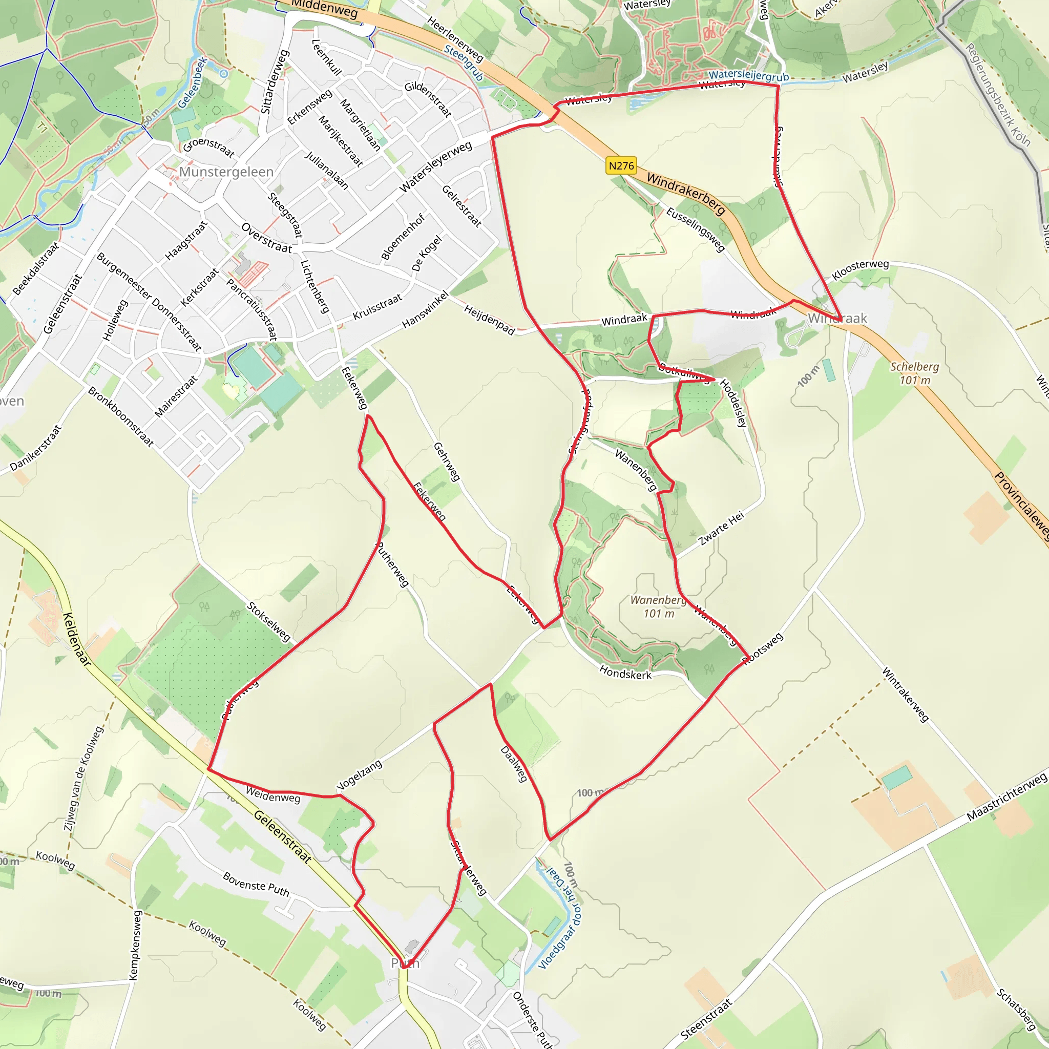 Wanenberg, Watersley and Heemtuin via Roots Weg mobile static map