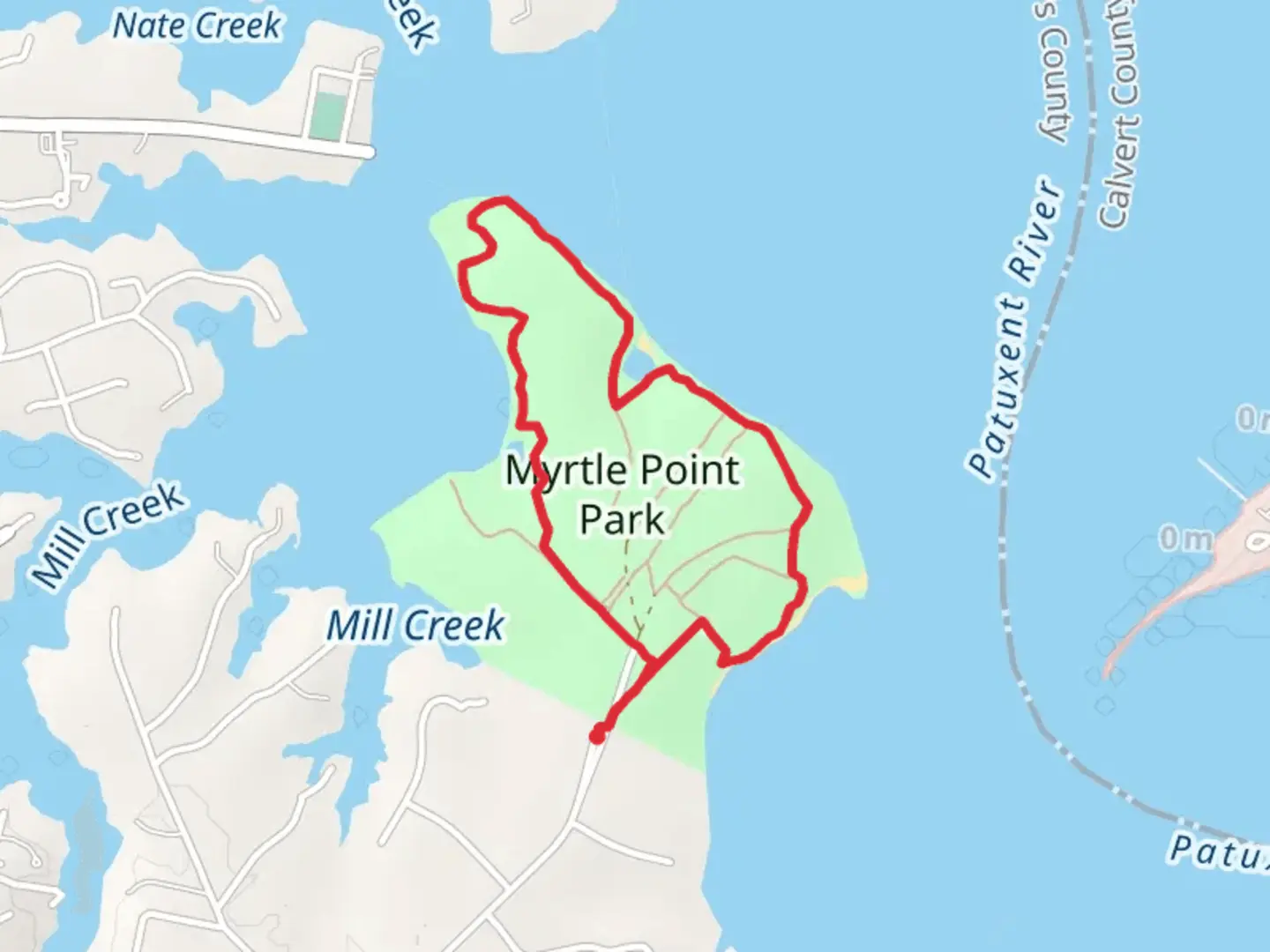 An image depicting the trail Myrtle Point Park - Deep Woods Loop Trail and its surrounding area.