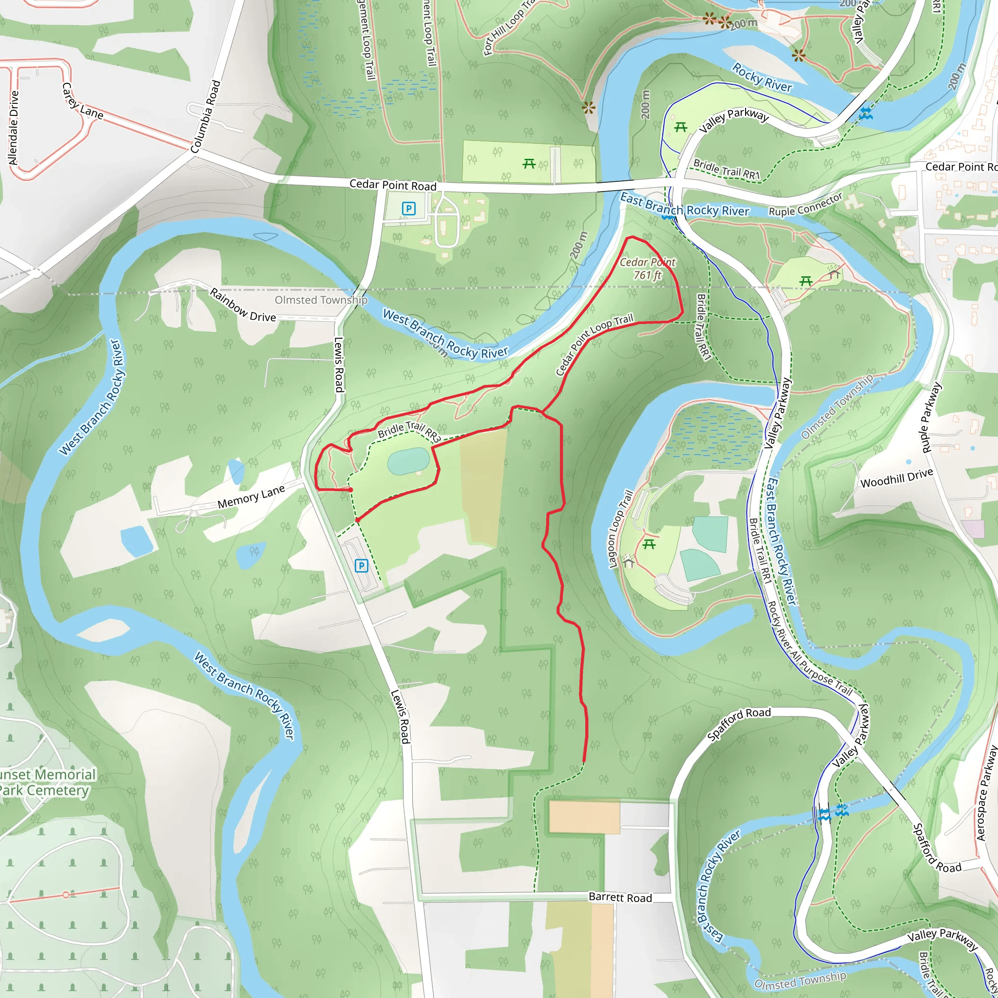 Cedar Point Loop mobile static map
