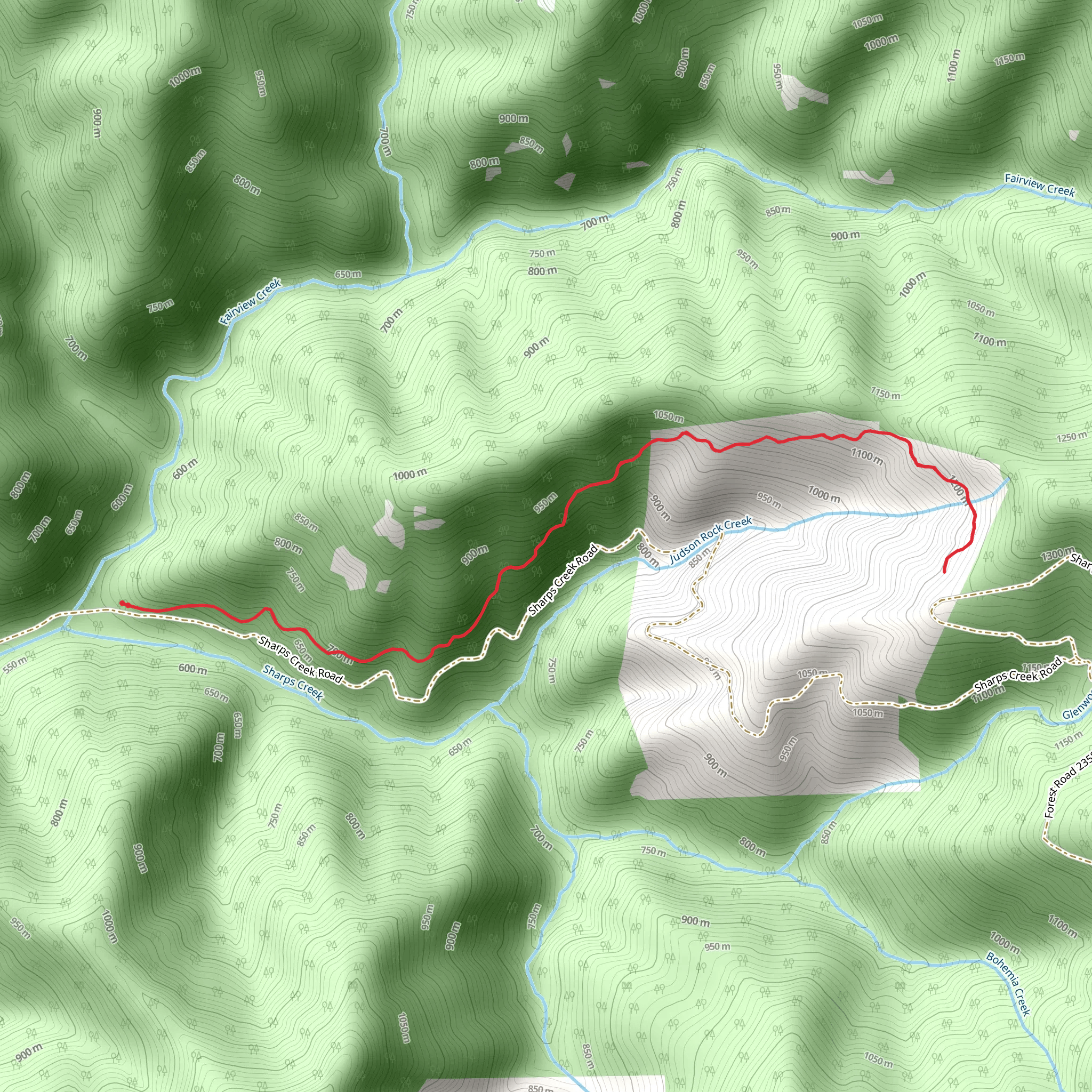 Hardscrabble Ridge Trail mobile static map