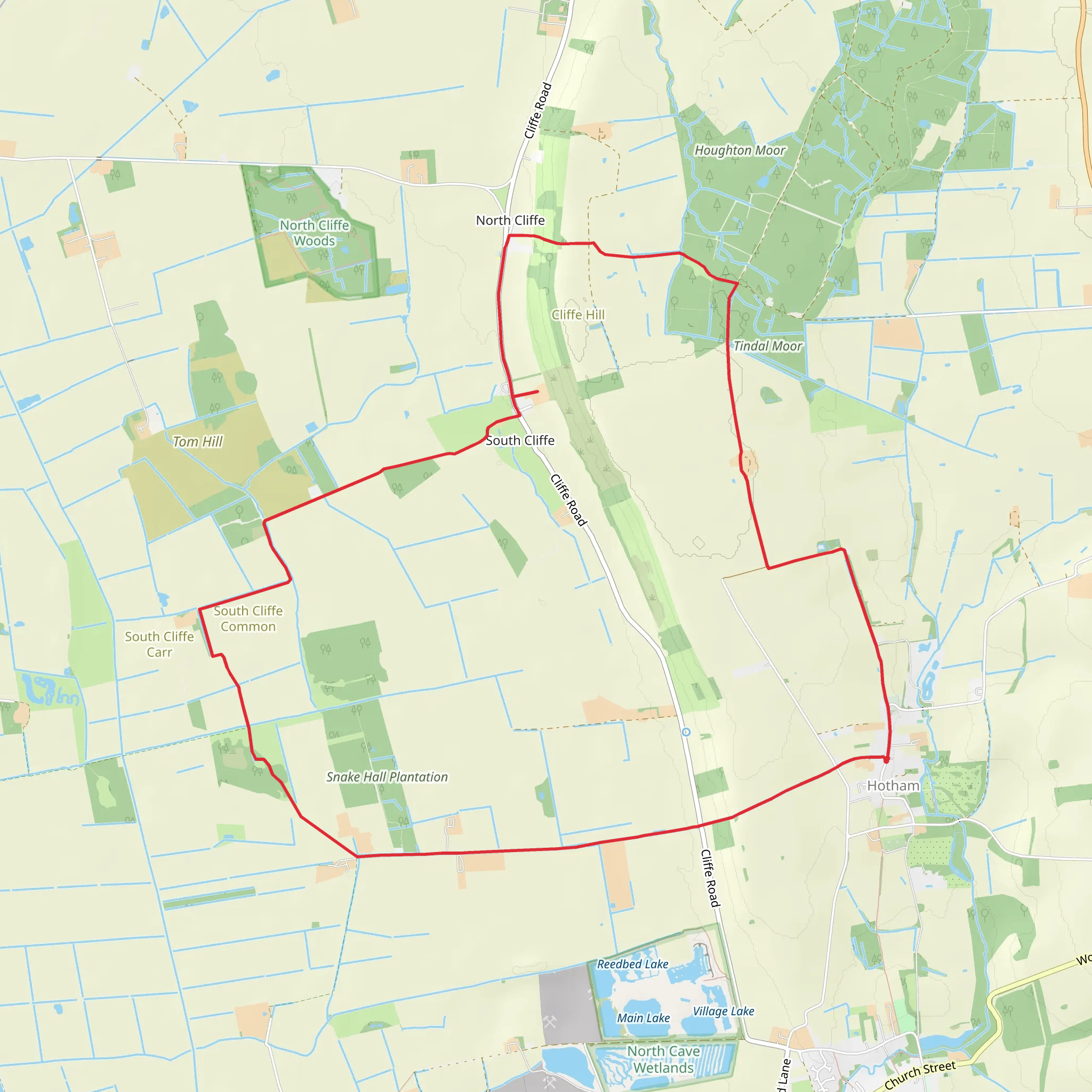 Hotham Hill, South Cliffe and Gardam Moor Loop mobile static map