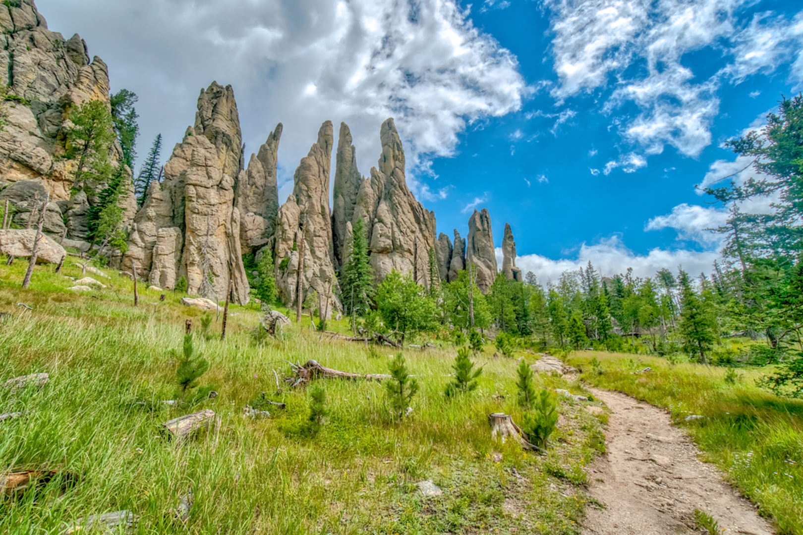 An image depicting the trail Cathedral Spires Trail and its surrounding area.