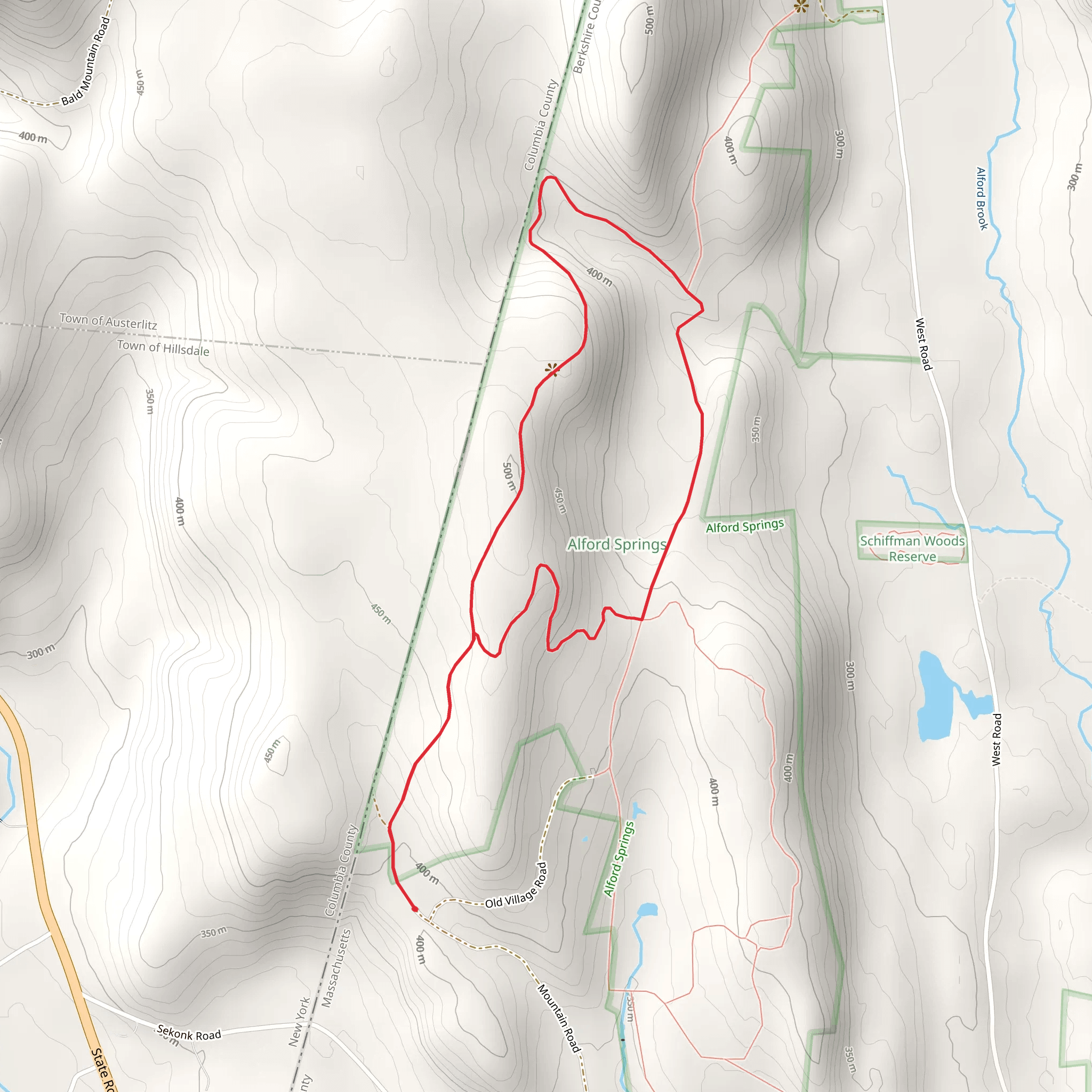 Father Loop Trail from Old Village Road mobile static map