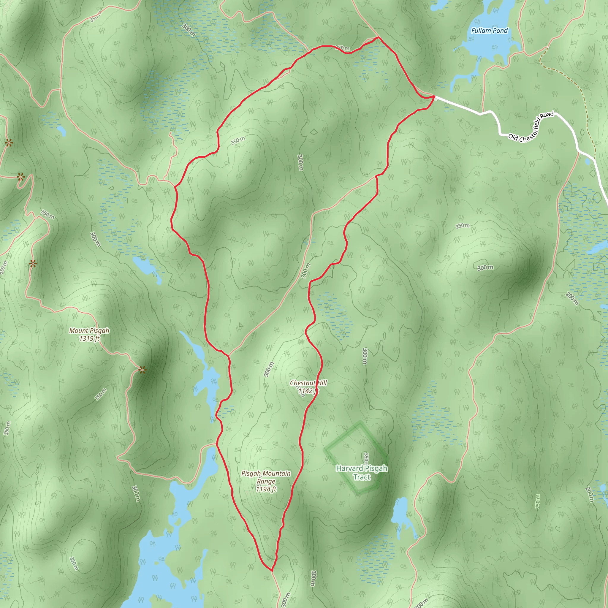 Pisgah Mountain Range Loop from Fullam Pond mobile static map