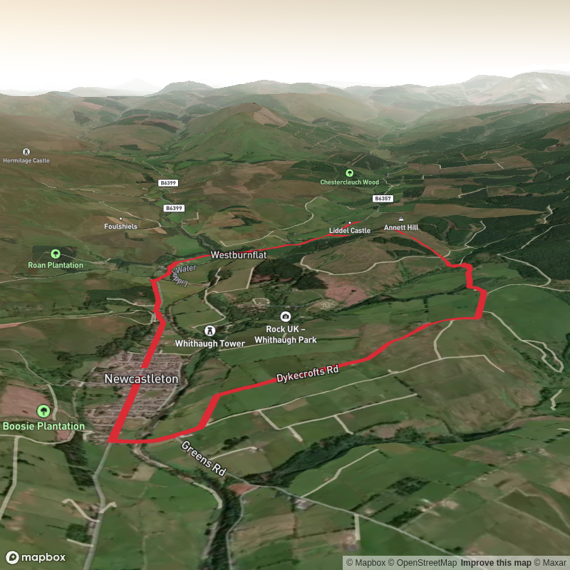 Dykecrofts, Liddel Castle and Newcastleton Forest Loop