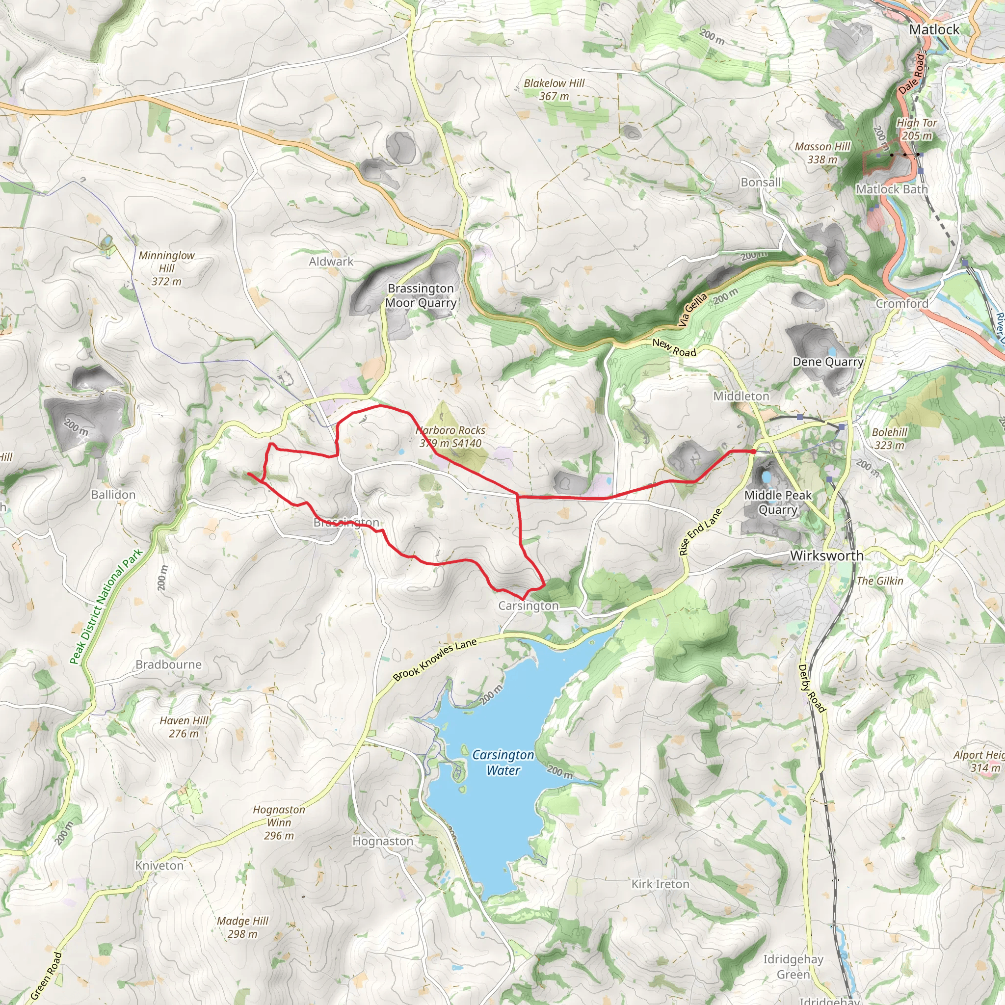 Carsington - Brassington and the Cromford and High Peak Railway mobile static map
