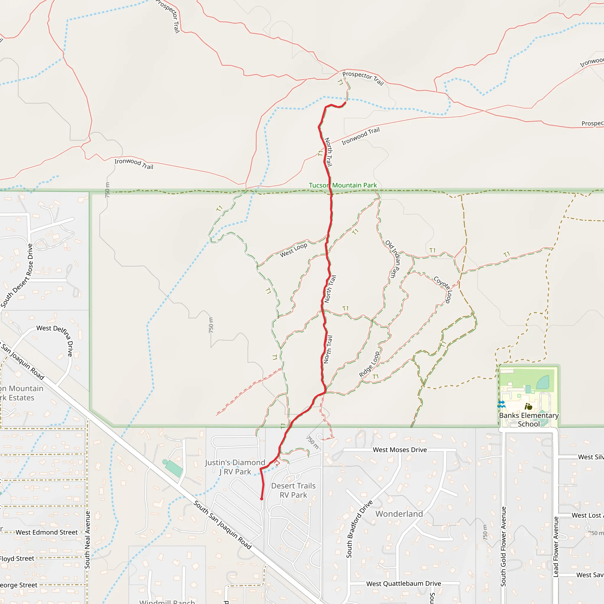 North Trail mobile static map