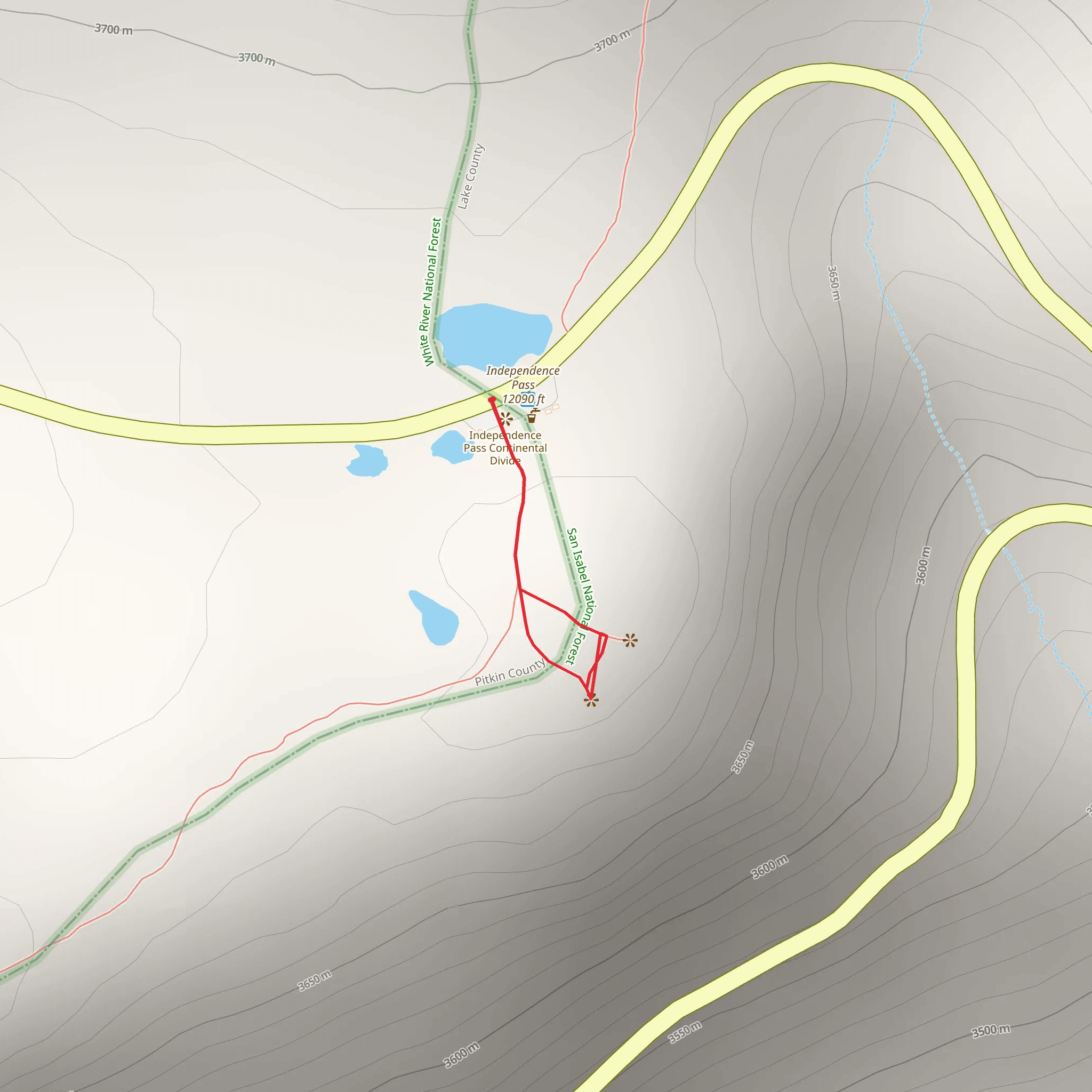 Independence Pass mobile static map