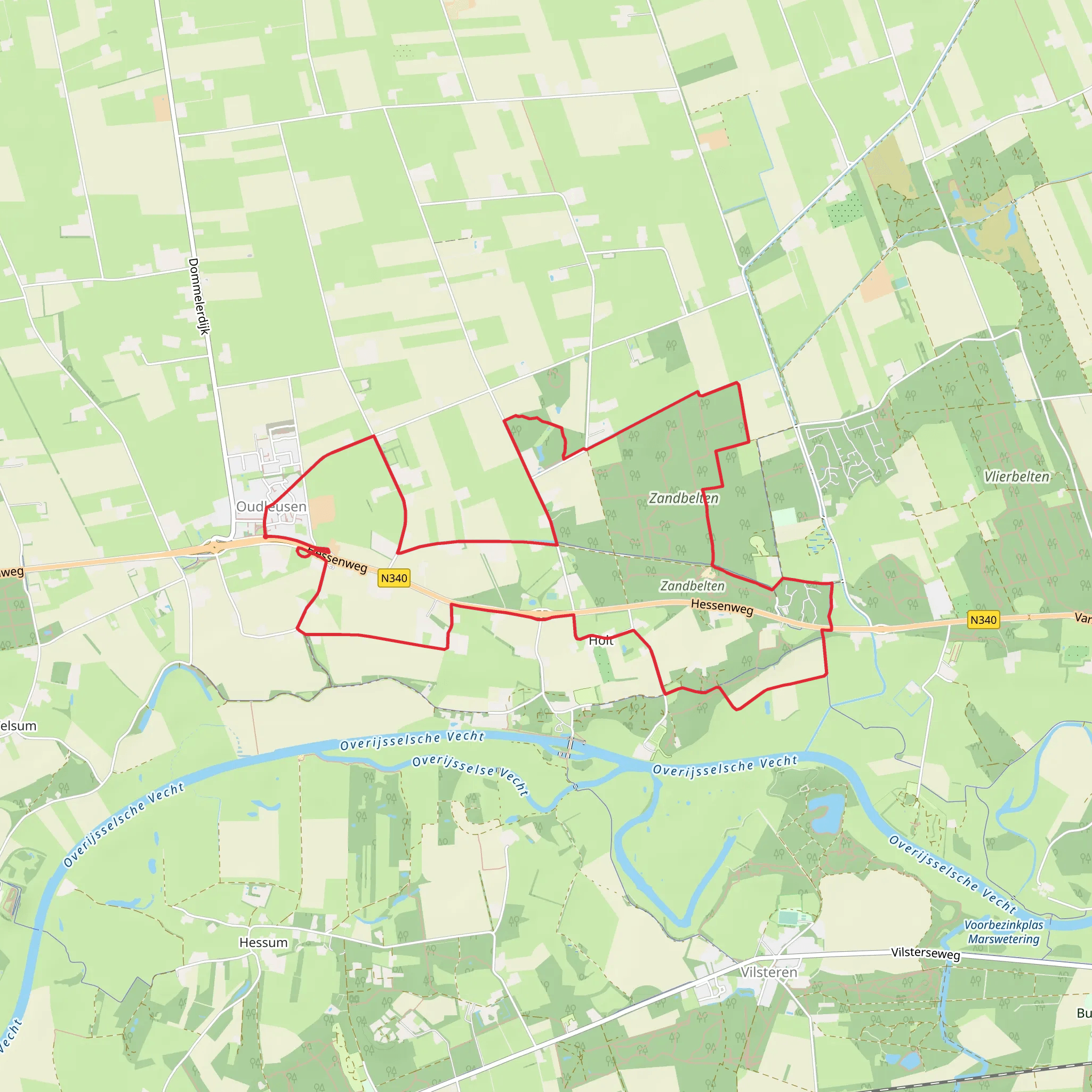 Zandbelten and Het Hongerveld Loop mobile static map