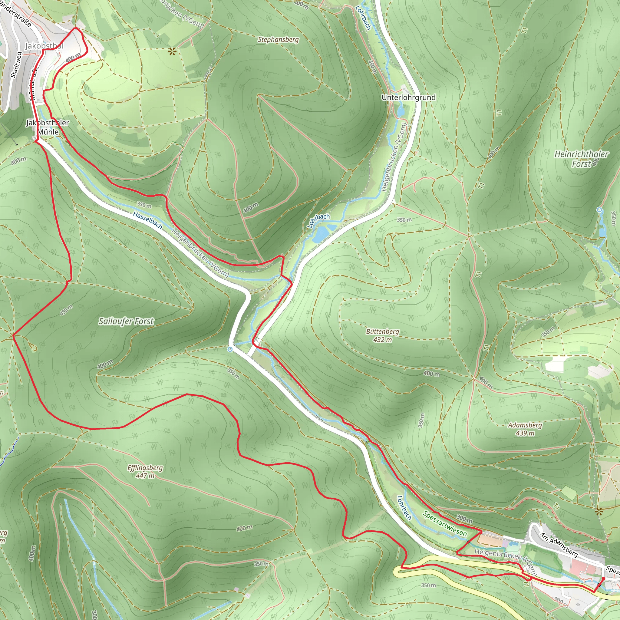 Schneckenweg and Kulturweg Spessartrampe Loop mobile static map