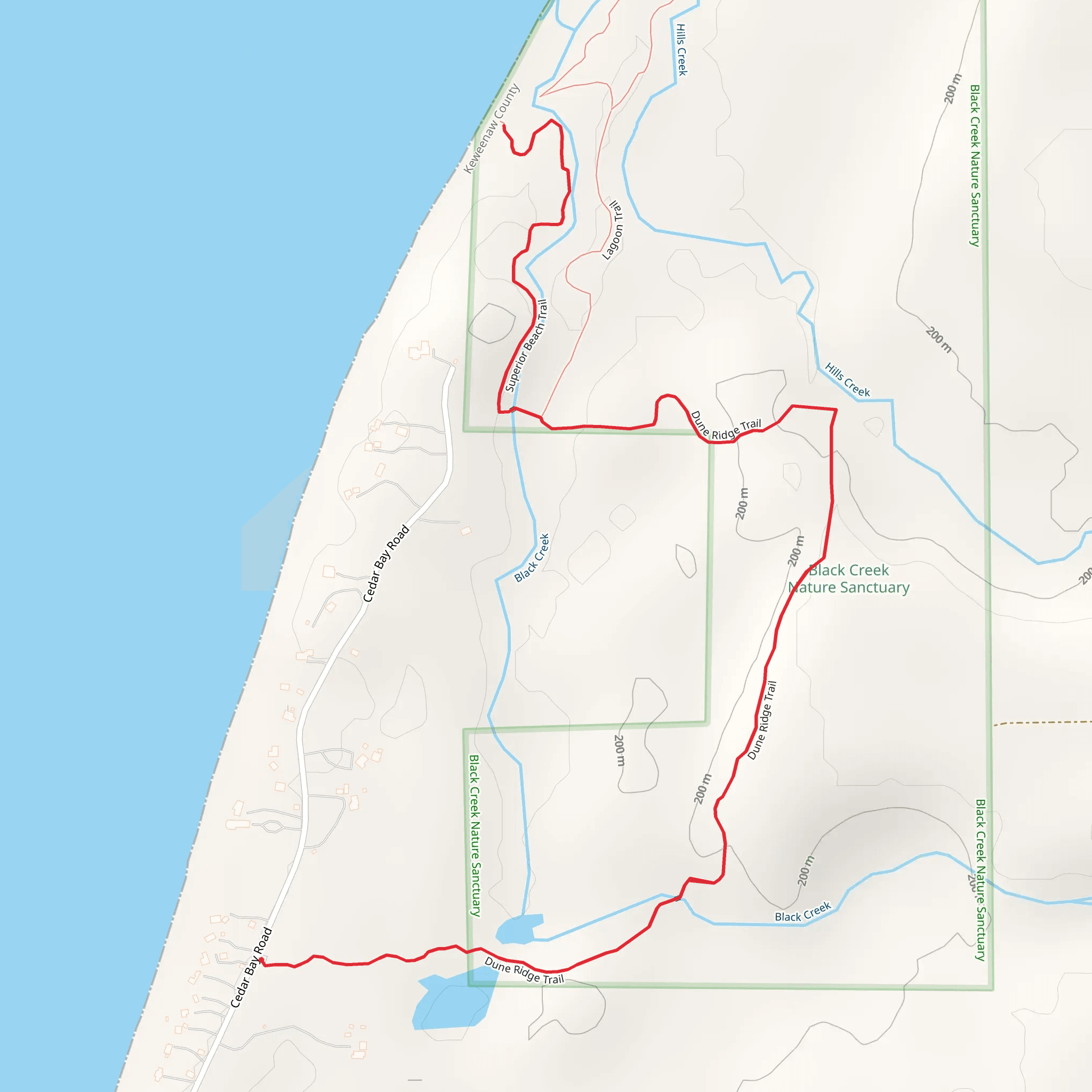 Dunes Ridge and Black Creek mobile static map