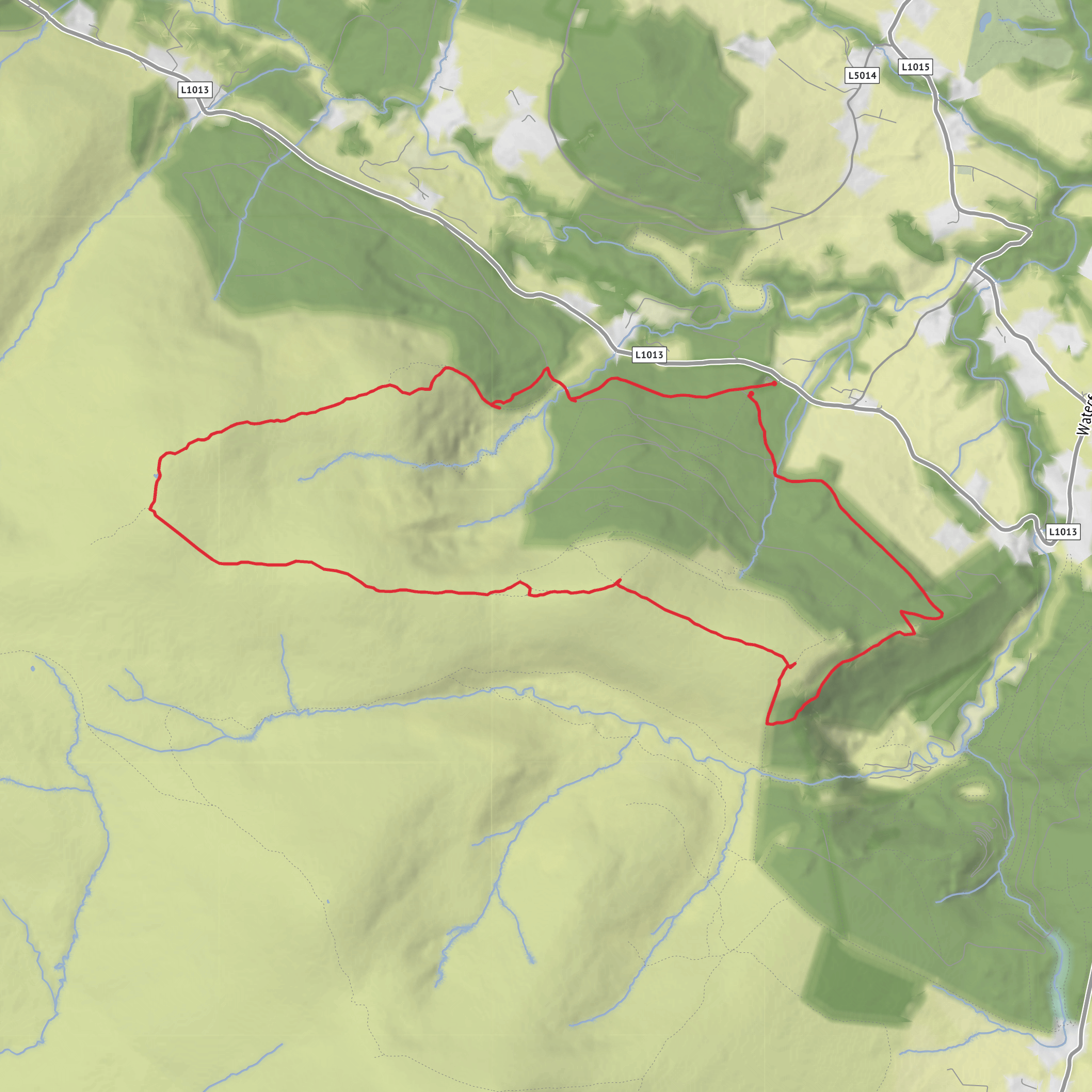 Hike from County Wicklow via Tonduff, Corrig and Maulin mobile static map