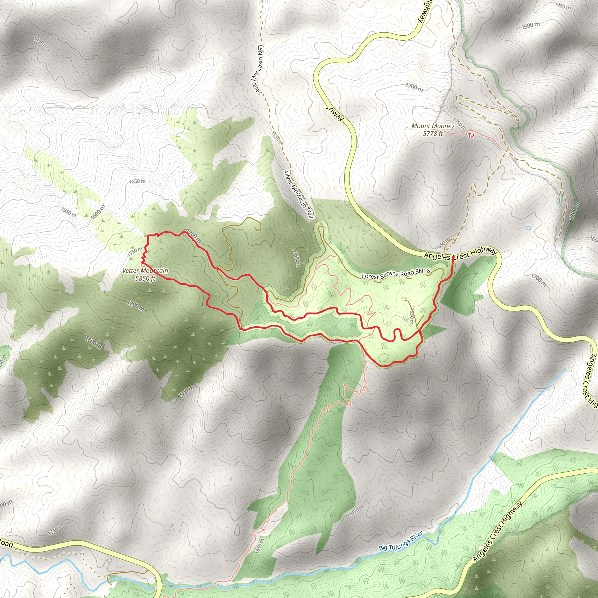 Vetter Mountain Loop mobile static map