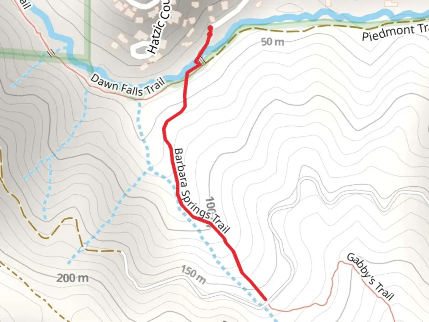 An image depicting the trail Barbara Springs Trail and its surrounding area.
