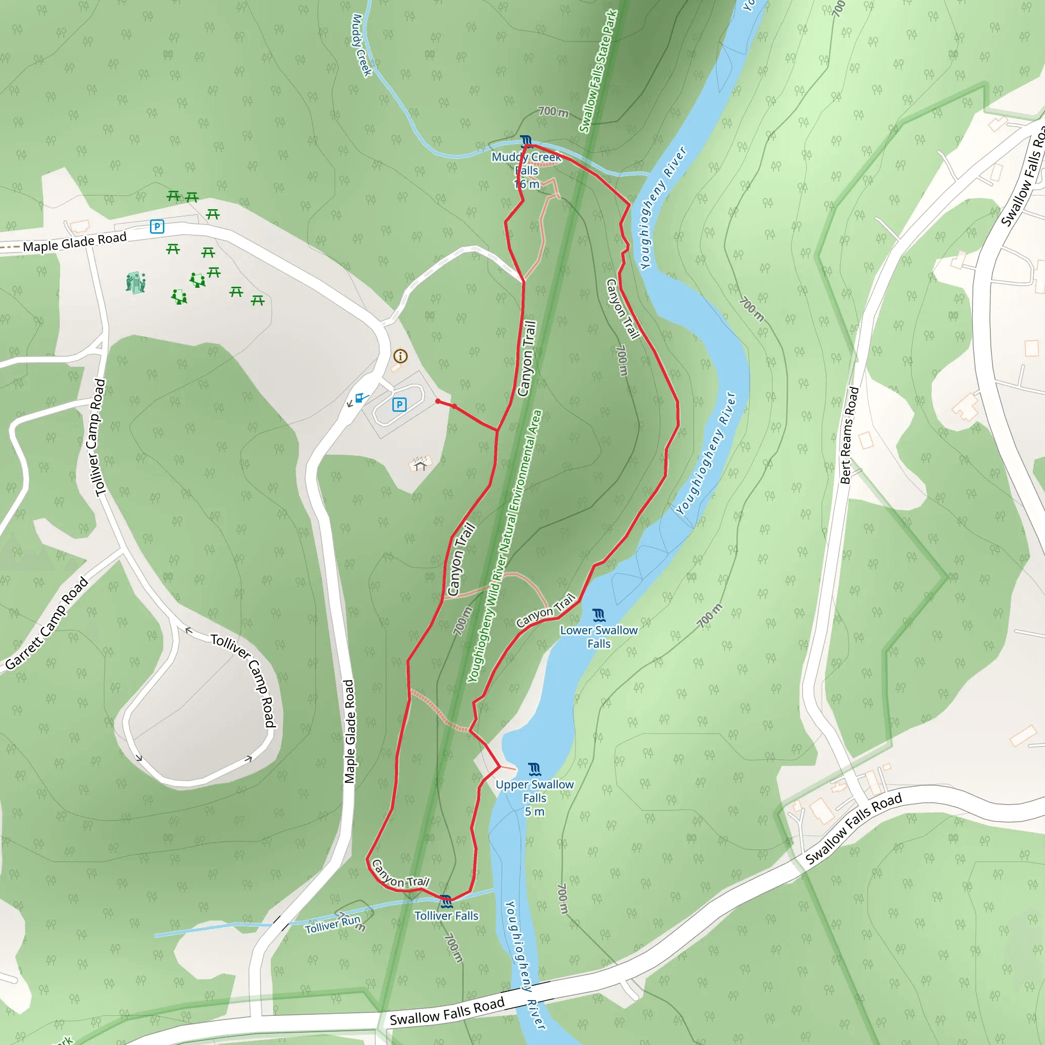 Canyon Trail via Youghiogheny River mobile static map