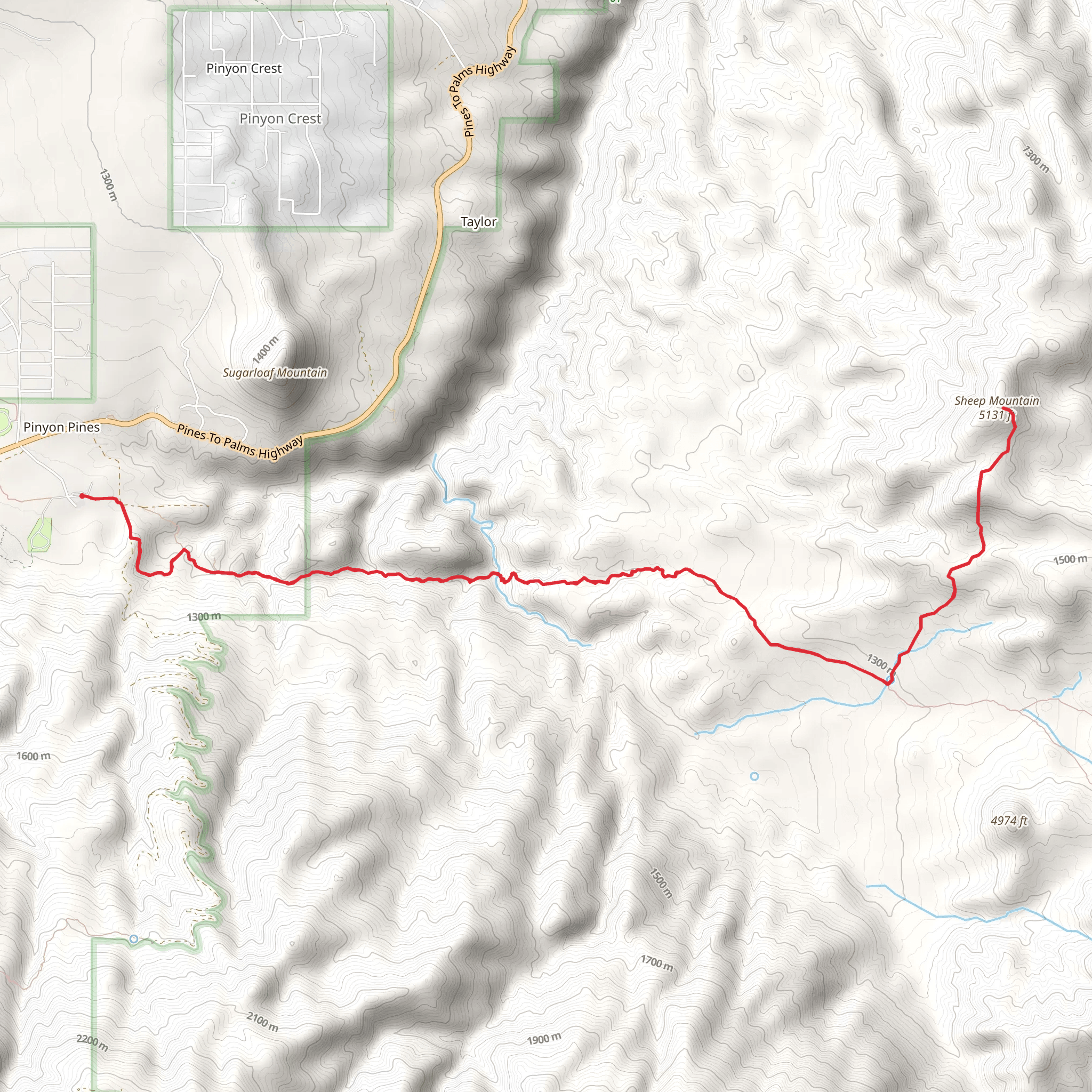 Sheep Mountain via Cactus Springs Trail mobile static map