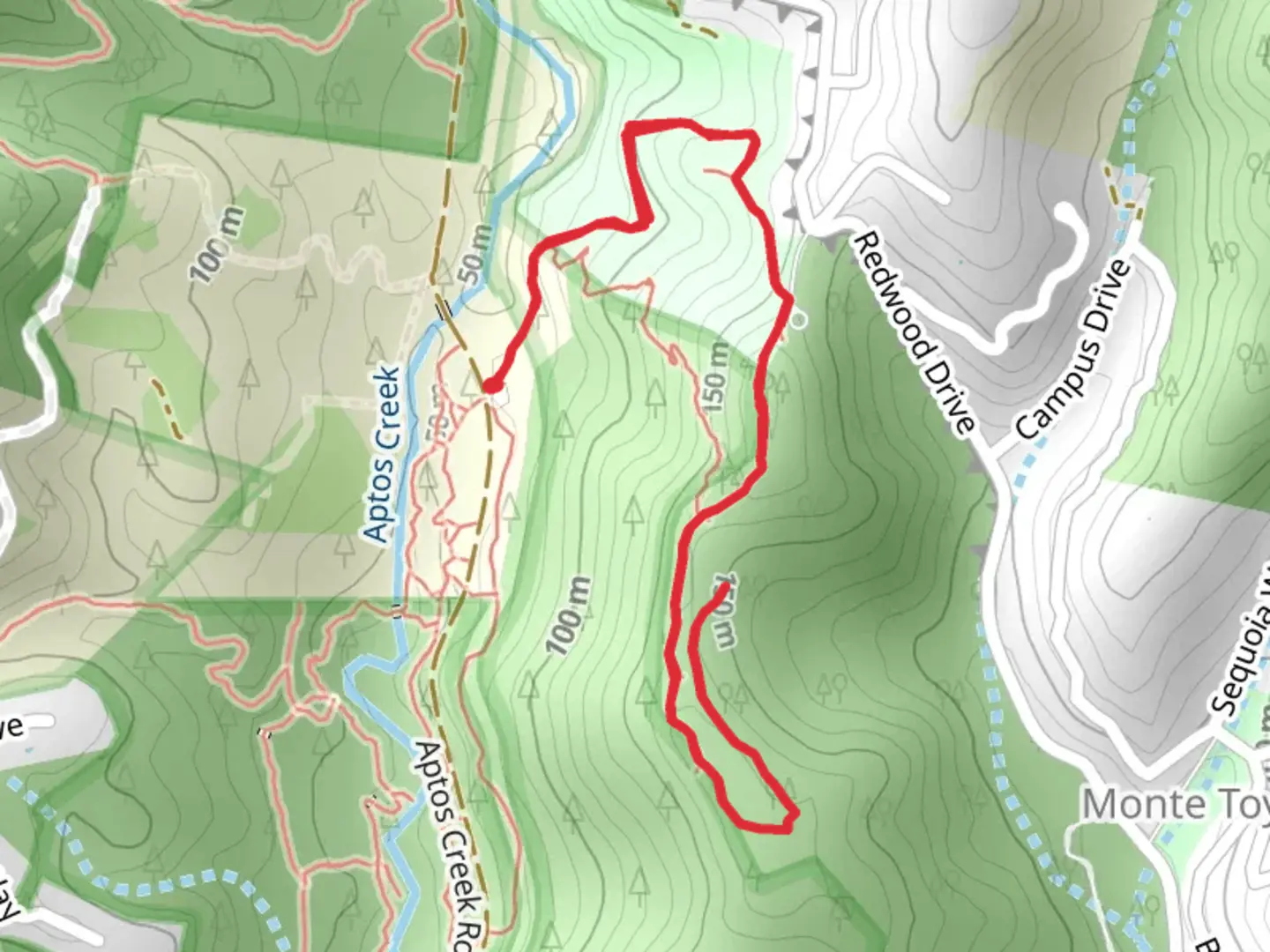 An image depicting the trail Redwood Road Trail and its surrounding area.