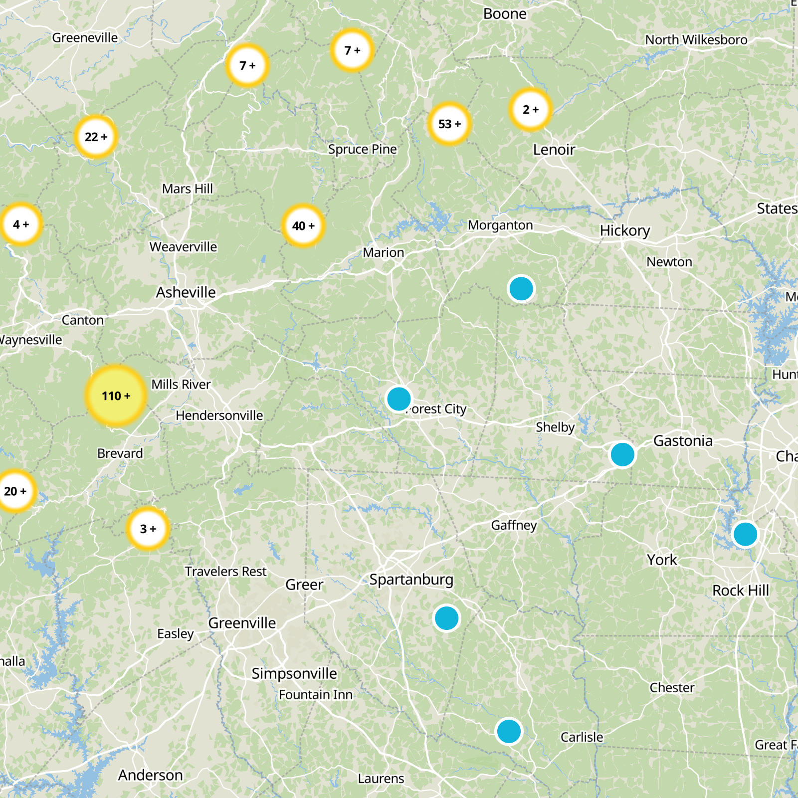 Rutherford County Static Map