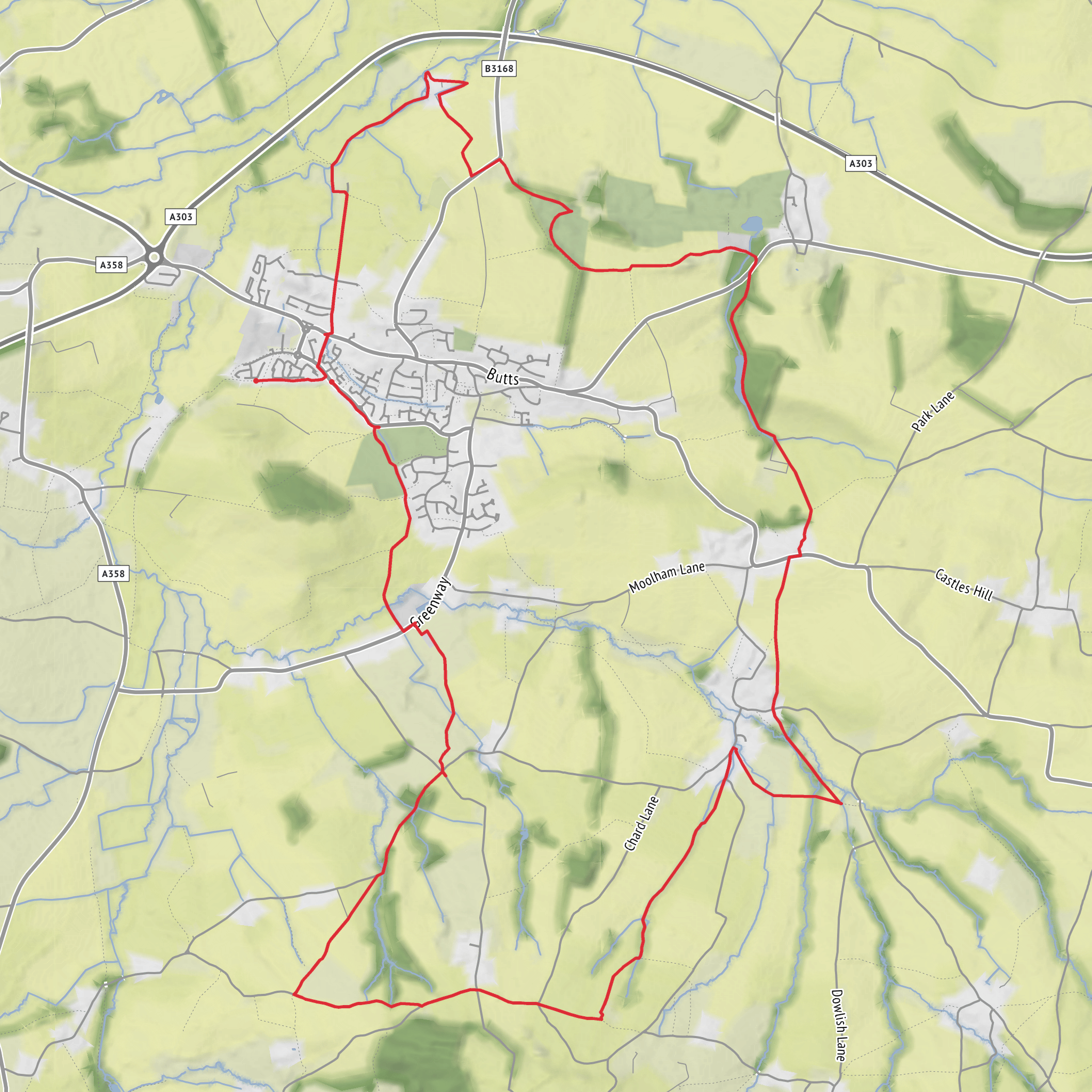 Hike from Somerset via Dillington mobile static map