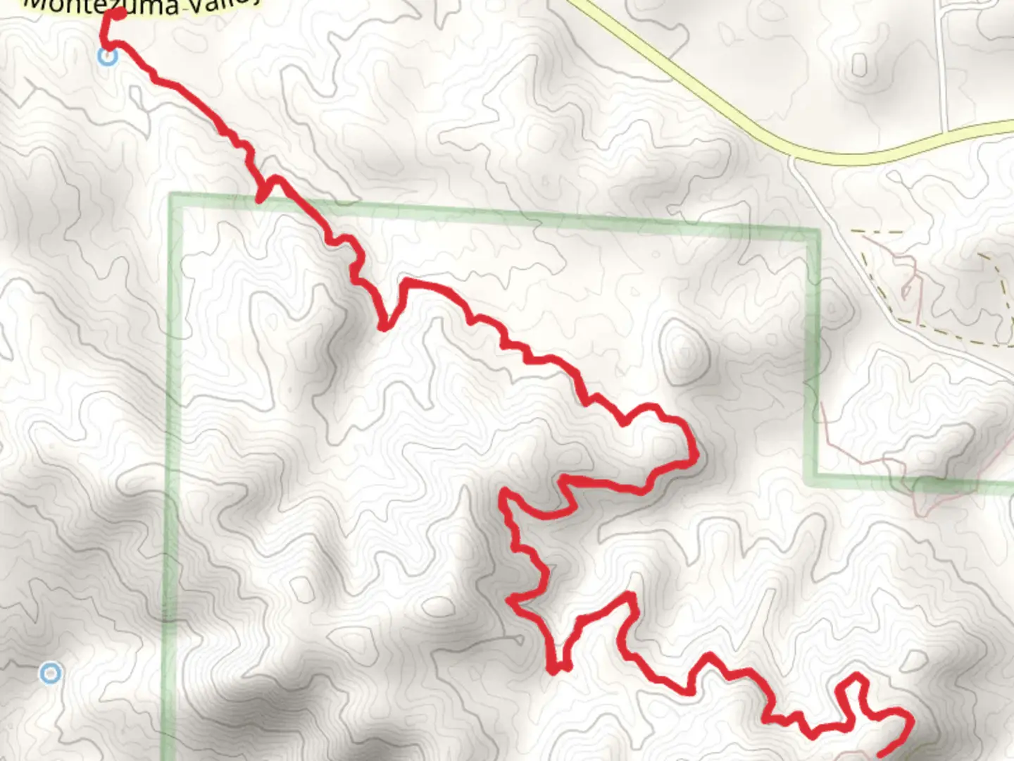 An image depicting the trail Pacific Crest Trail from Montezuma Valley Road and its surrounding area.