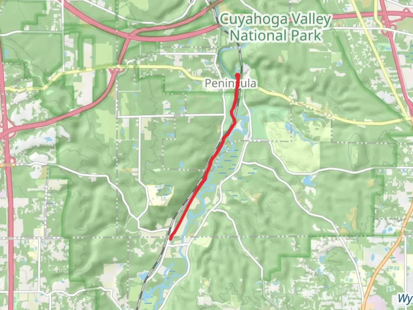 An image depicting the trail Ohio and Erie Canal Towpath Trail - Peninsula and its surrounding area.