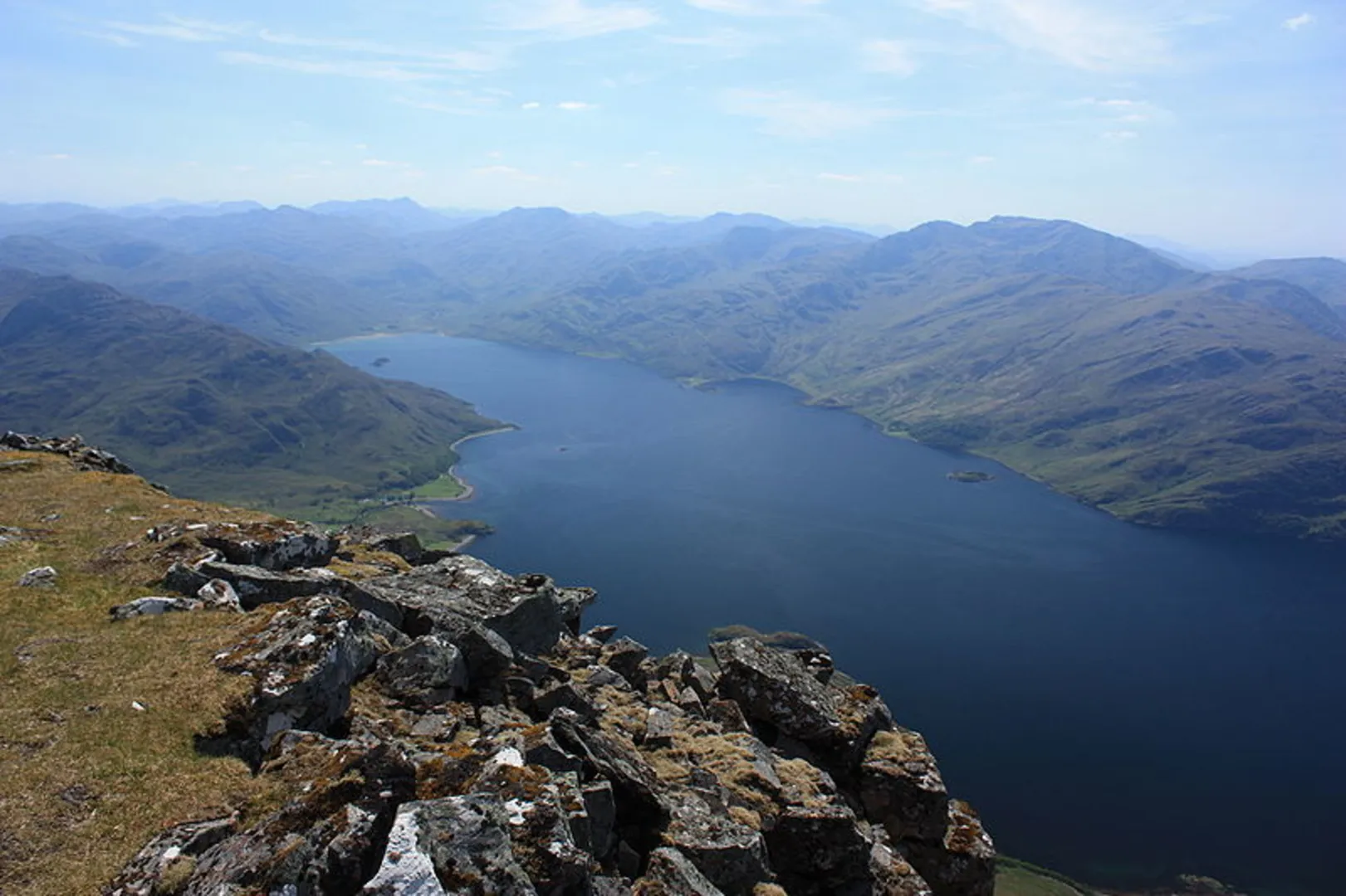 An image depicting the trail Beinn Sgritheall via Allt A' Mhuilinn and its surrounding area.