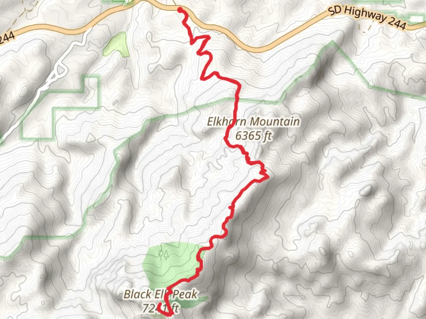 An image depicting the trail Black Elk Peak via Harney North Trail and its surrounding area.