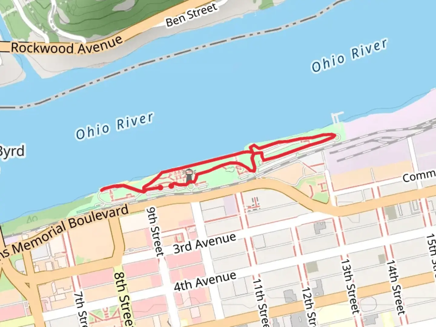 An image depicting the trail David Harris Riverfront Park Loop and its surrounding area.