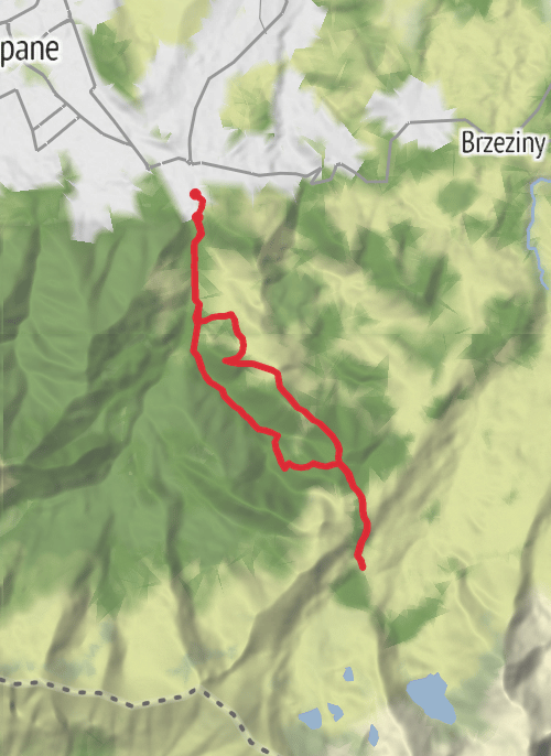 Chronisko Murowaniec Trailrun descent mobile static map