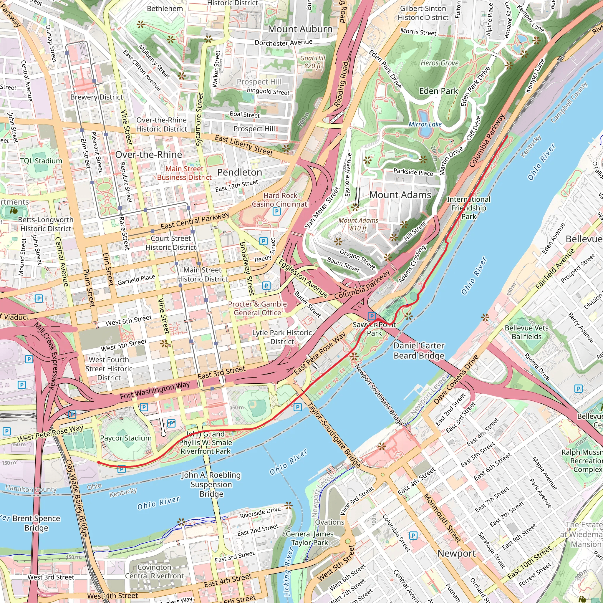 Ohio River Trail mobile static map