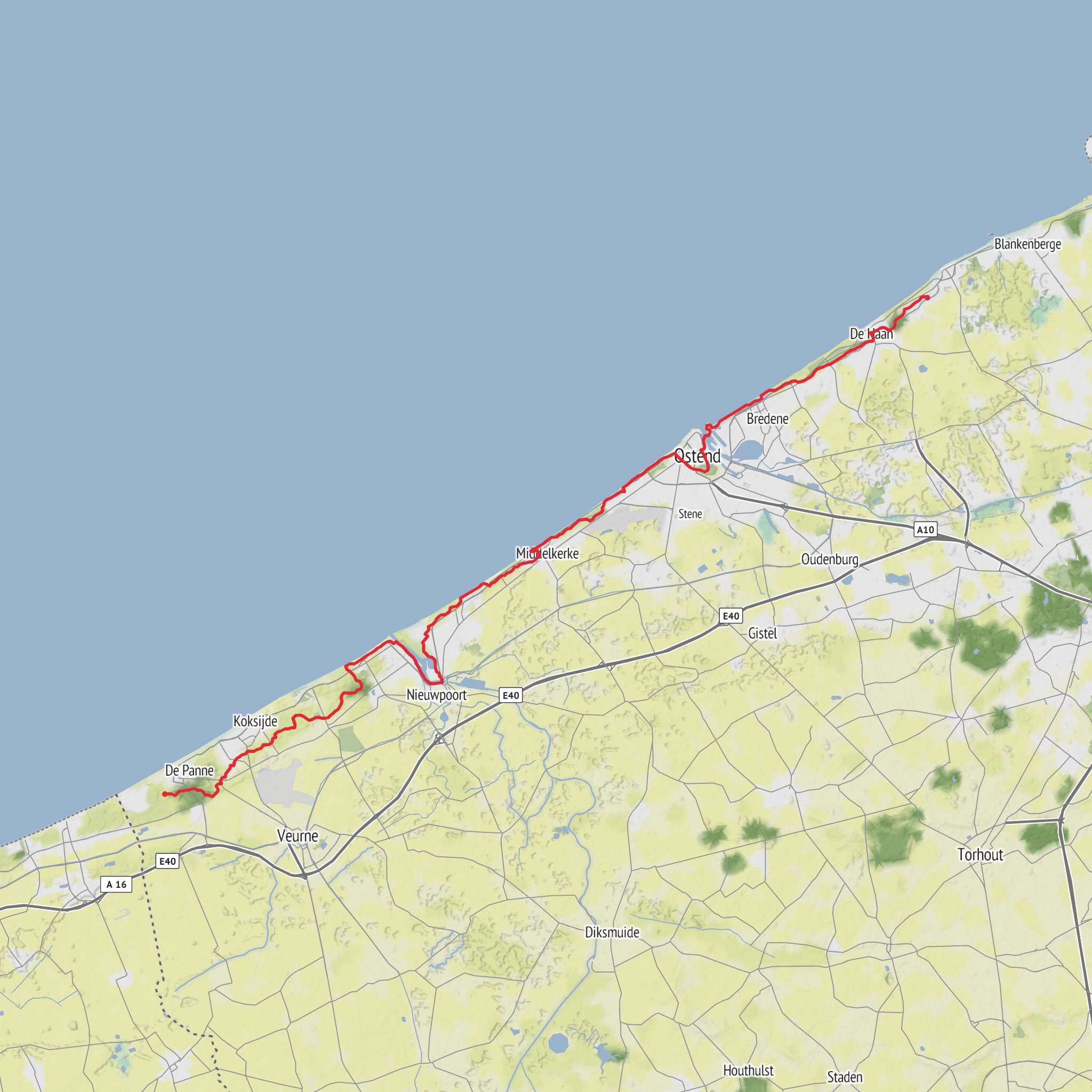 E9 Belgium mobile static map
