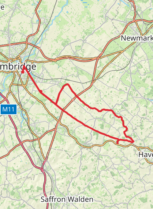 Hike on Fleam Dyke and Roman Road Walk mobile static map