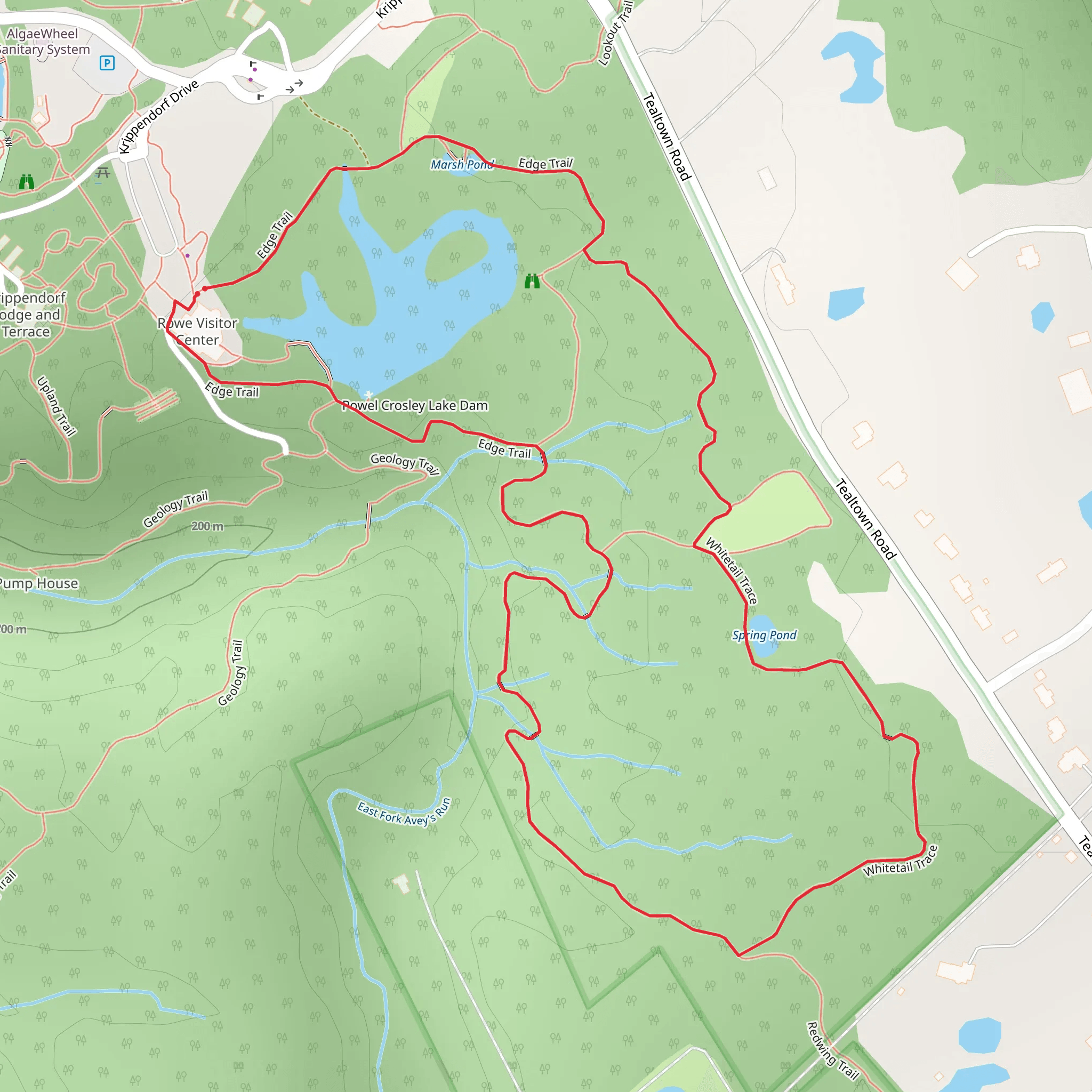 Powel Crosley Lake via Edge Trail and Whitetail Trace Loop mobile static map