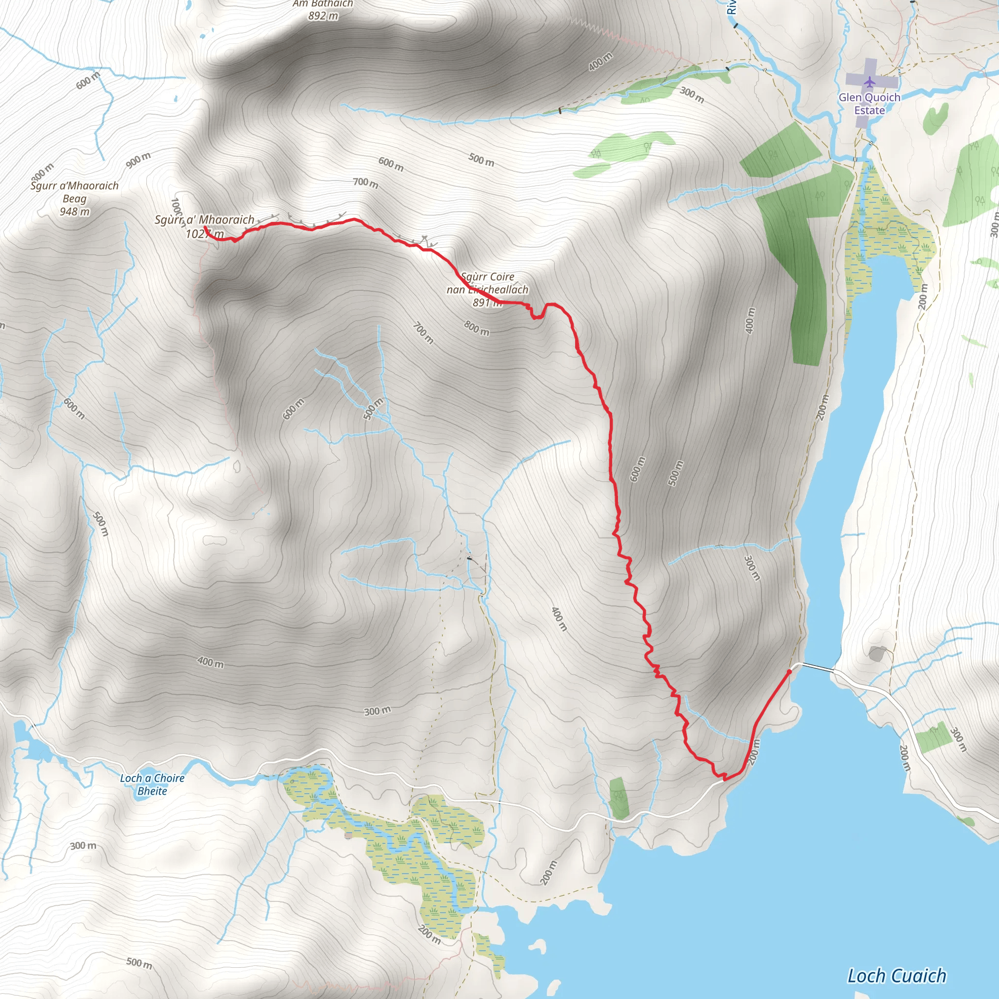 Sgùrr a' Mhaoraich mobile static map