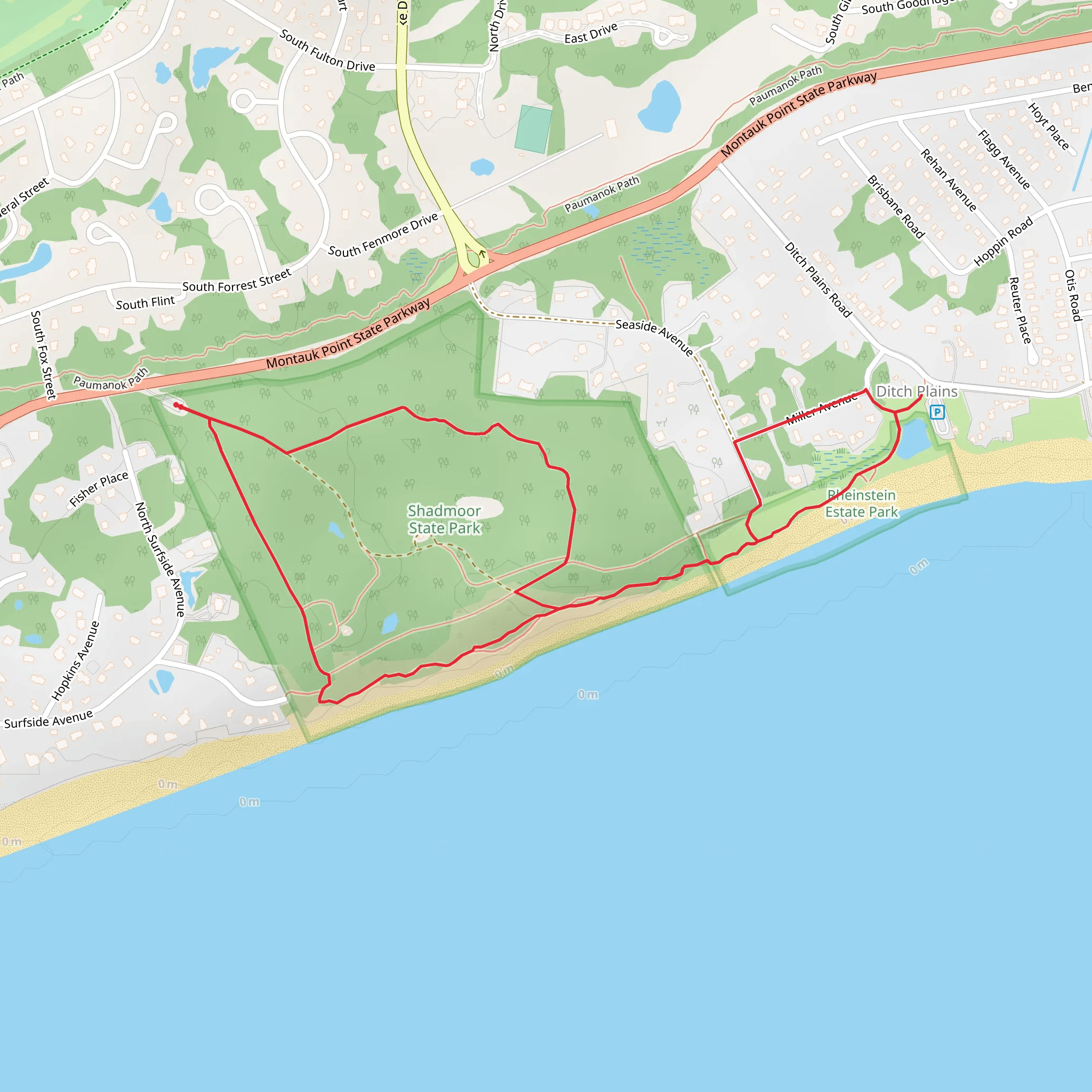 Ditch Plains Loop mobile static map