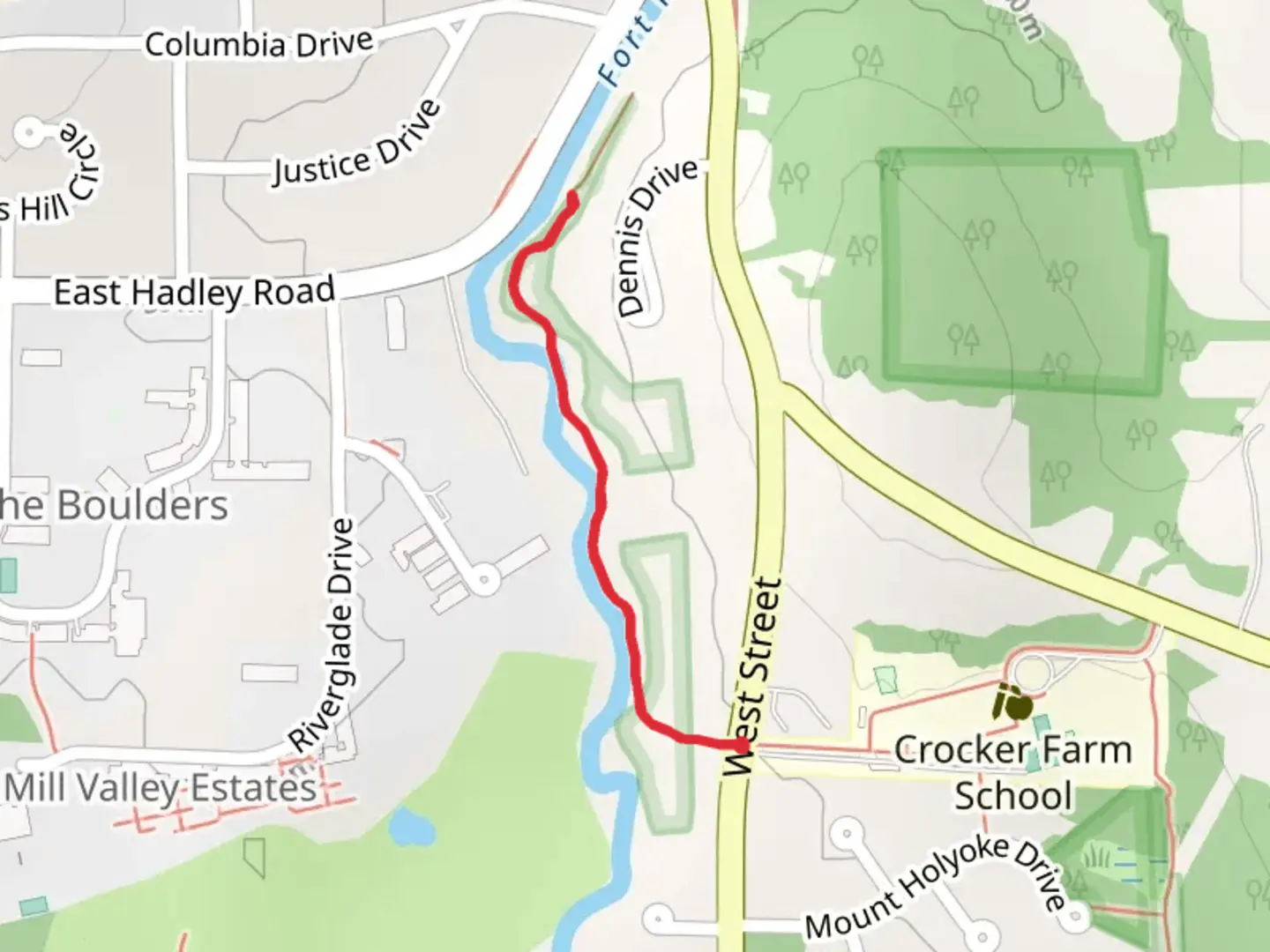 An image depicting the trail Fort River Trail and its surrounding area.