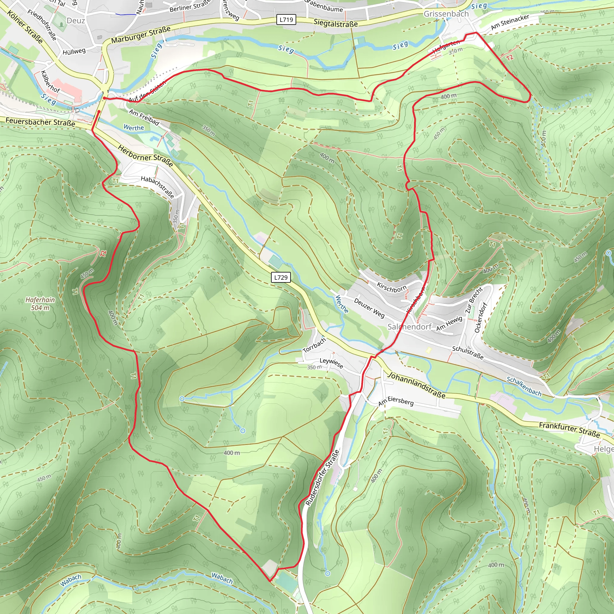 Erich Reinschmidt Weg and Wilgersdorf Obernau Talsperre mobile static map